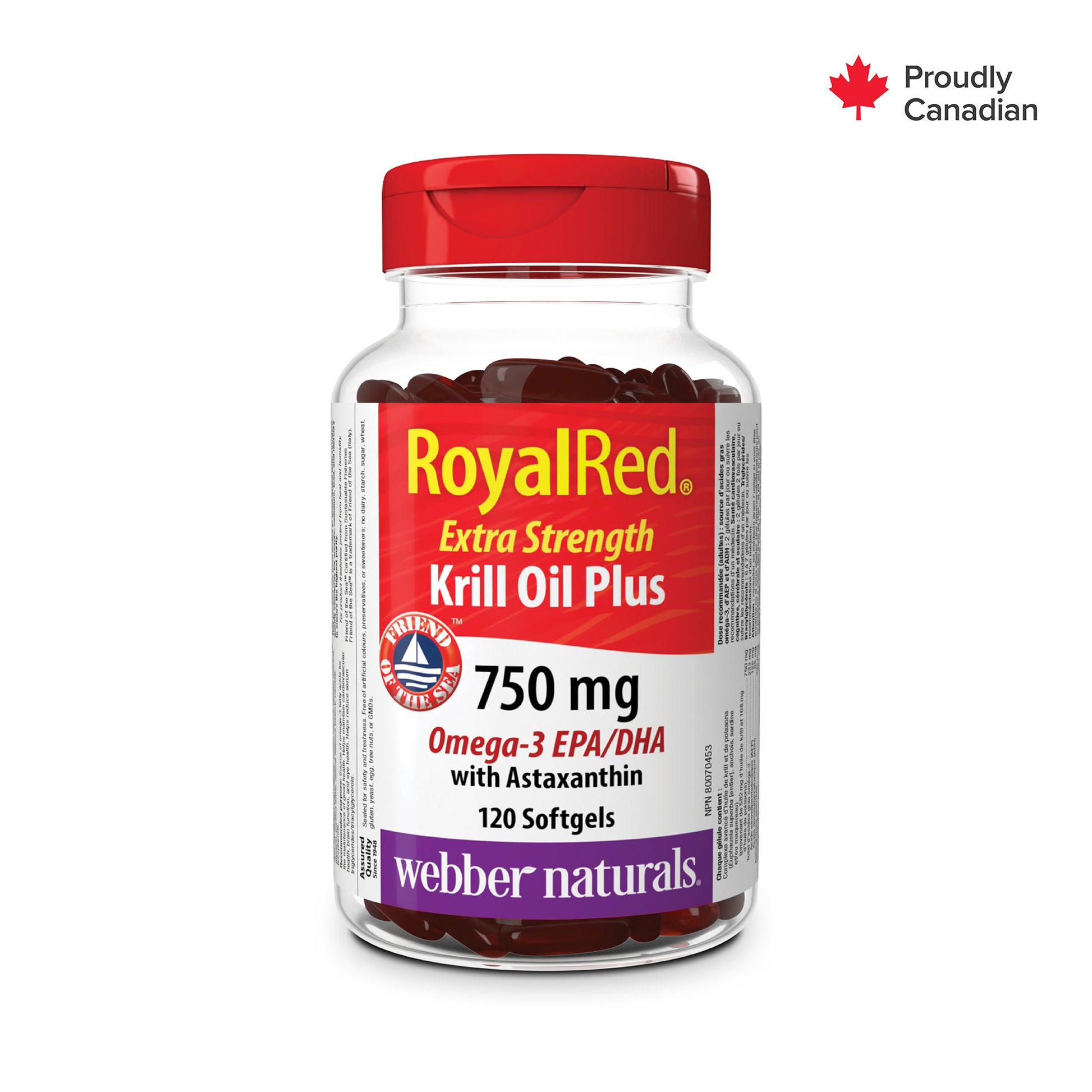 Huile de krill Plus Extra-fort 750 mg avec astaxanthine gélules for Webber Naturals|v|hi-res|WN5248