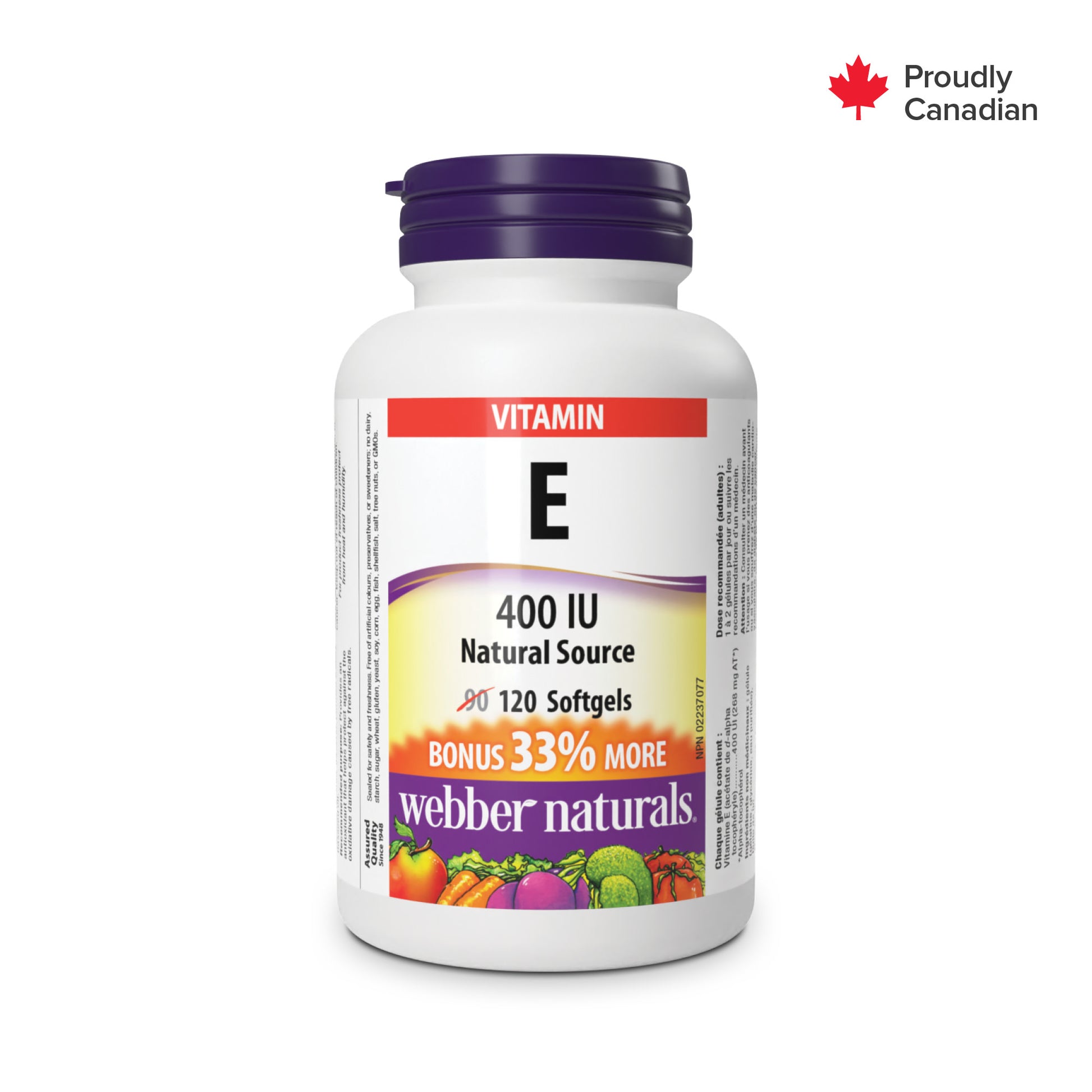 Vitamine E Source naturelle 400 UI for Webber Naturals|v|hi-res|WN3800