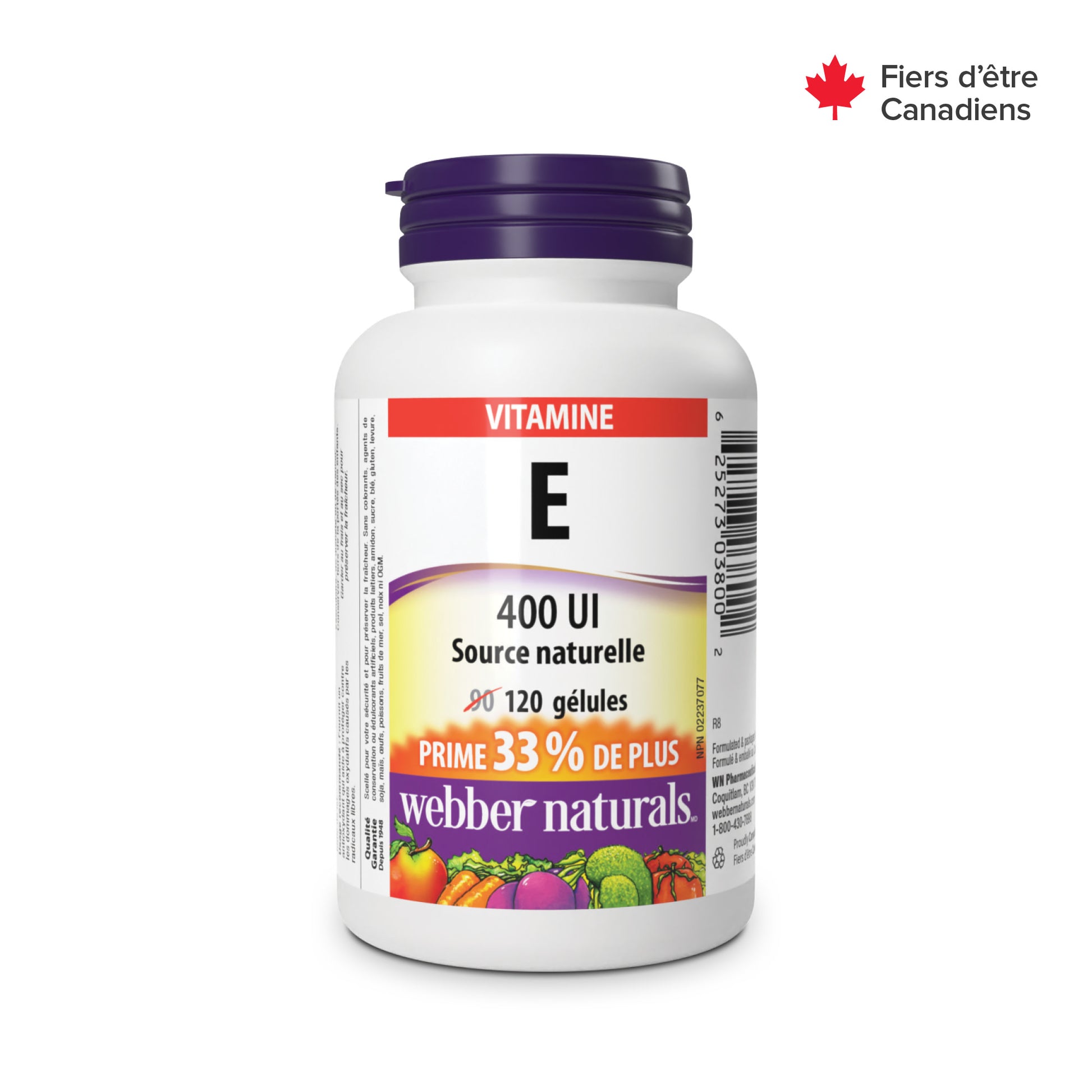 Vitamine E Source naturelle 400 UI for Webber Naturals|v|hi-res|WN3800