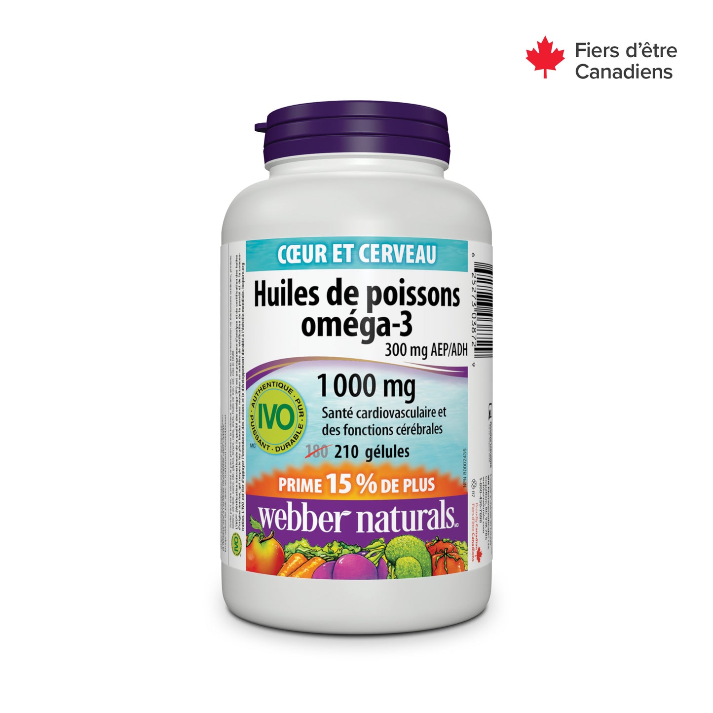 Omega-3 Fish Oils 300 mg EPA/DHA 1000 mg for Webber Naturals|v|hi-res|WN3872