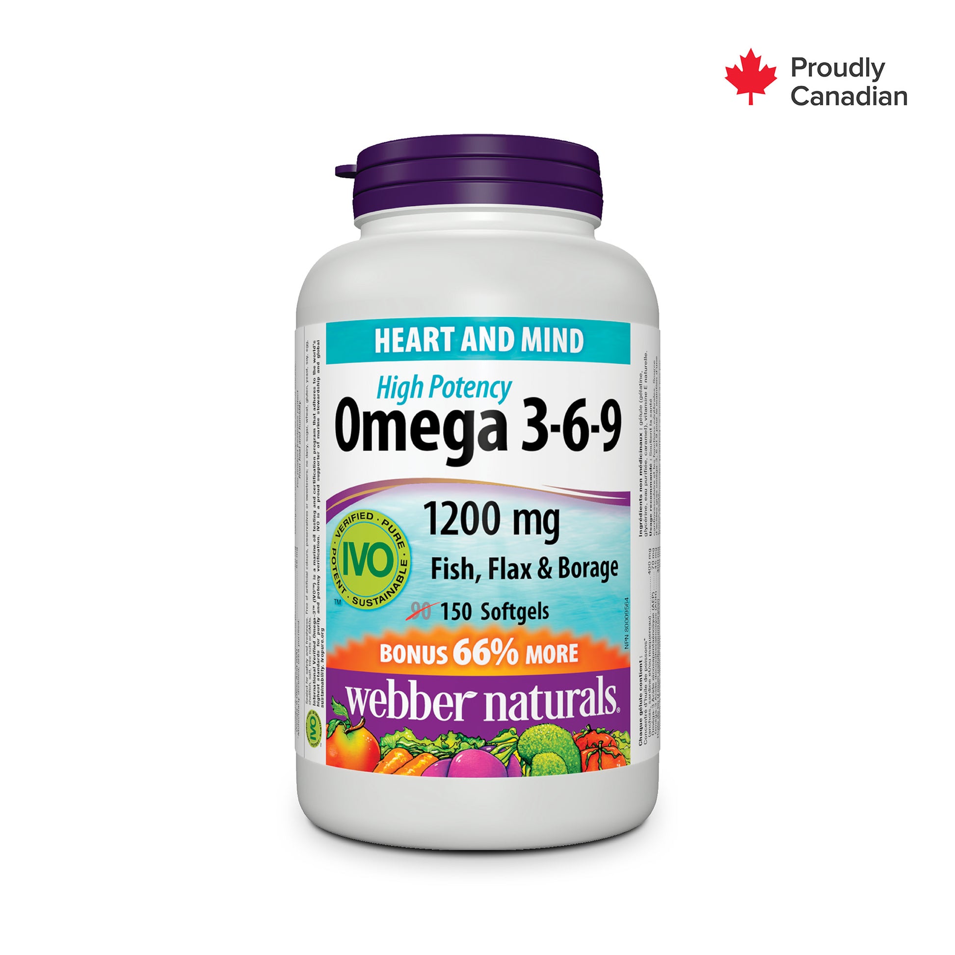 Omega 3-6-9 High Potency Fish, Flax & Borage 1200 mg for Webber Naturals|v|hi-res|WN3876