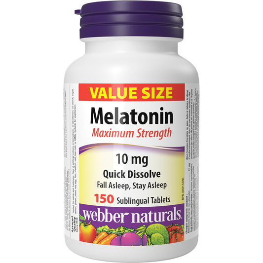 Melatonin Maximum Strength Quick Dissolve 10 mg for Webber Naturals|v|hi-res|WN3917