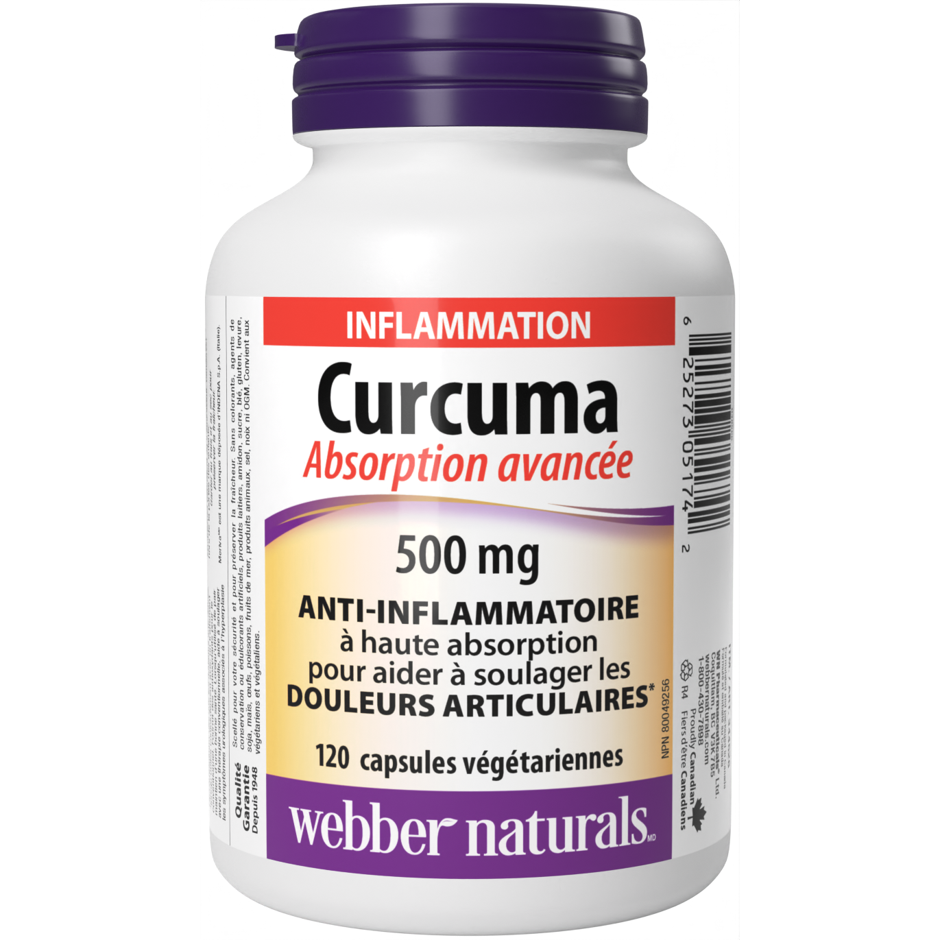 Curcuma Absorption avancée  500 mg capsules végétariennes for Webber Naturals|v|hi-res|WN5174