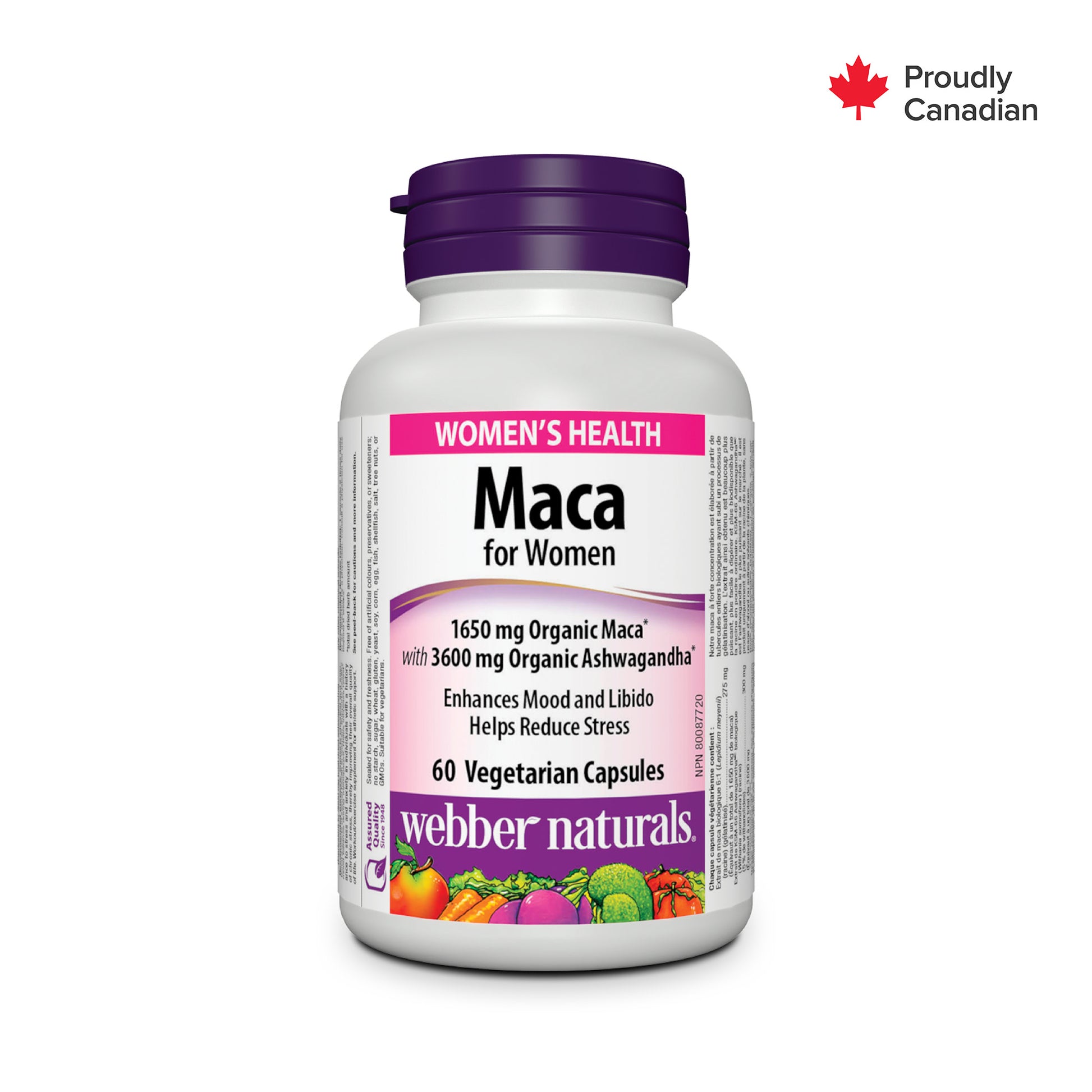 Maca for Women 1650 mg Organic Maca with 3600 mg Organic Ashwagandha for Webber Naturals|v|hi-res|WN3468