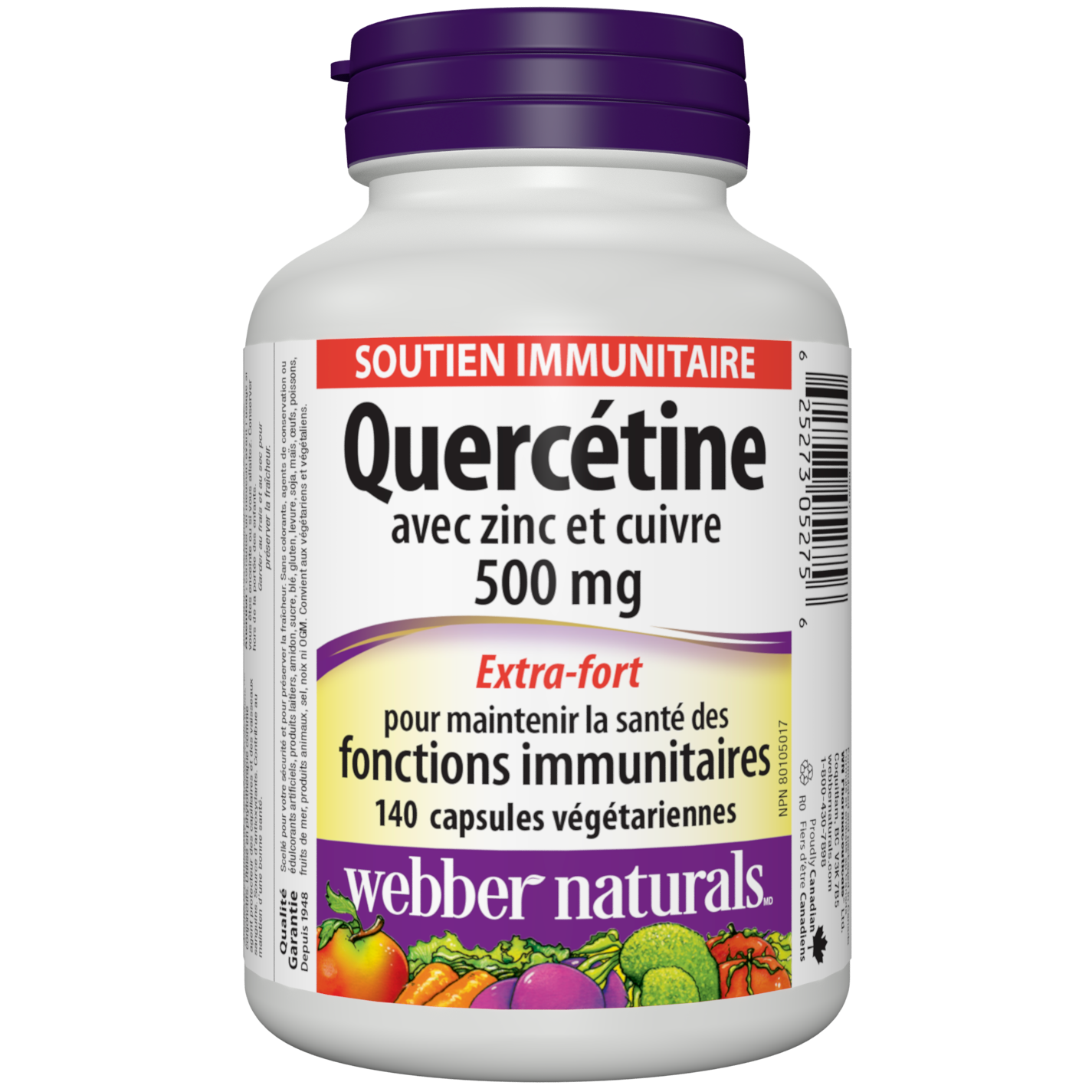 Quercétine avec zinc et cuivre 500 mg capsules végétariennes for Webber Naturals|v|hi-res|WN5275