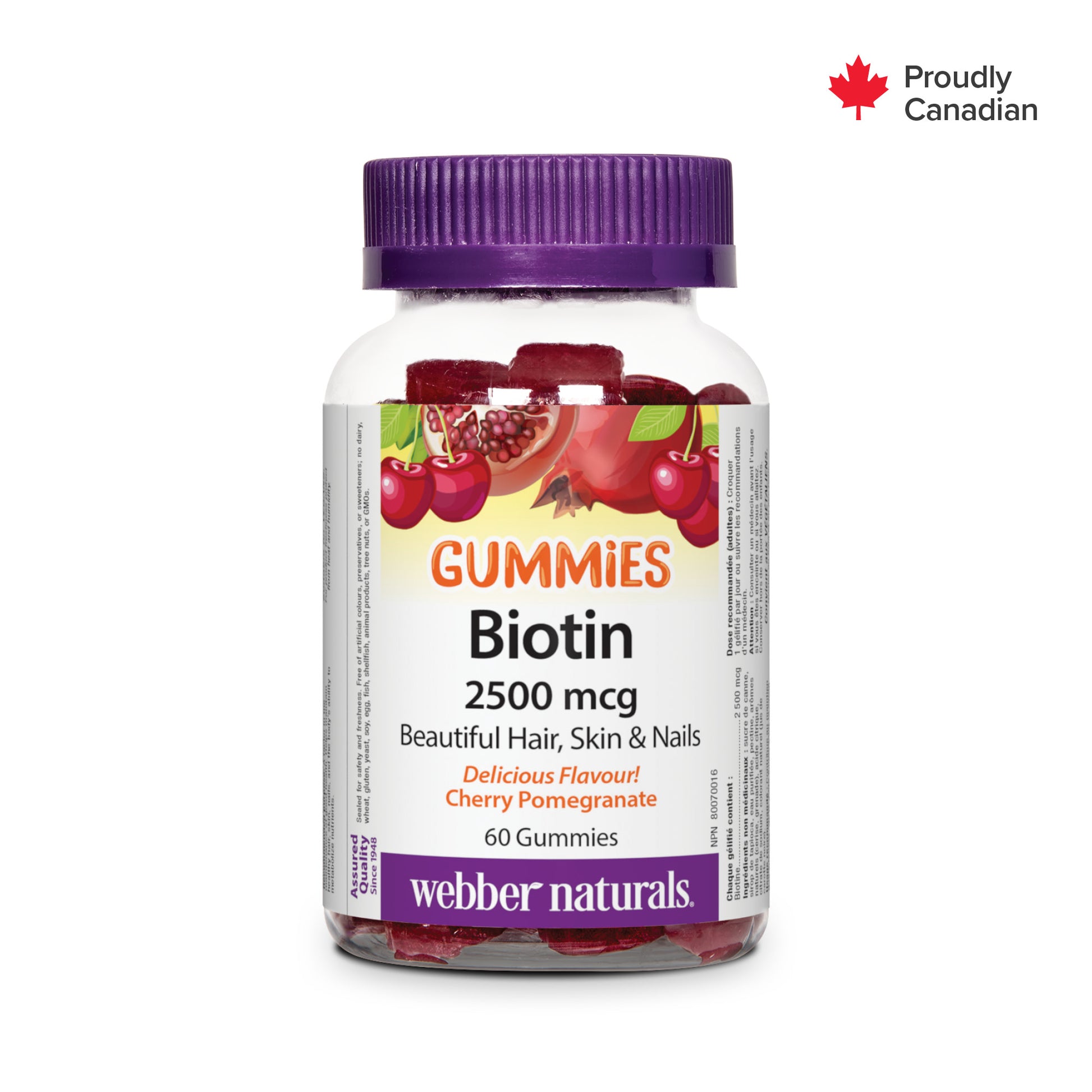 Biotin 2500 mcg Cherry Pomegranate for Webber Naturals|v|hi-res|WN3680
