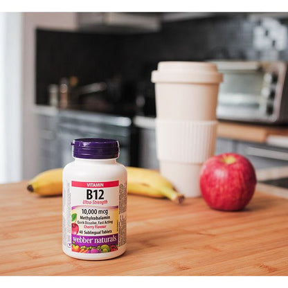 B12 Ultra-Strength 10,000 mcg Cherry Flavour for Webber Naturals|v|hi-res|WN3176