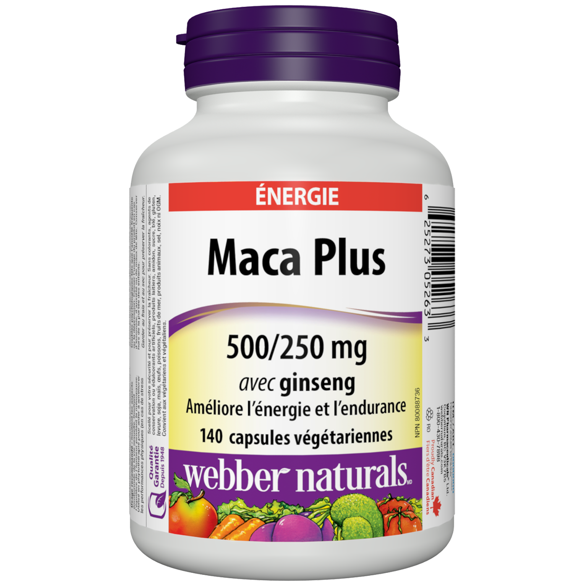 Maca Plus avec ginseng 500/250 mg capsules végétariennes for Webber Naturals|v|hi-res|WN5263