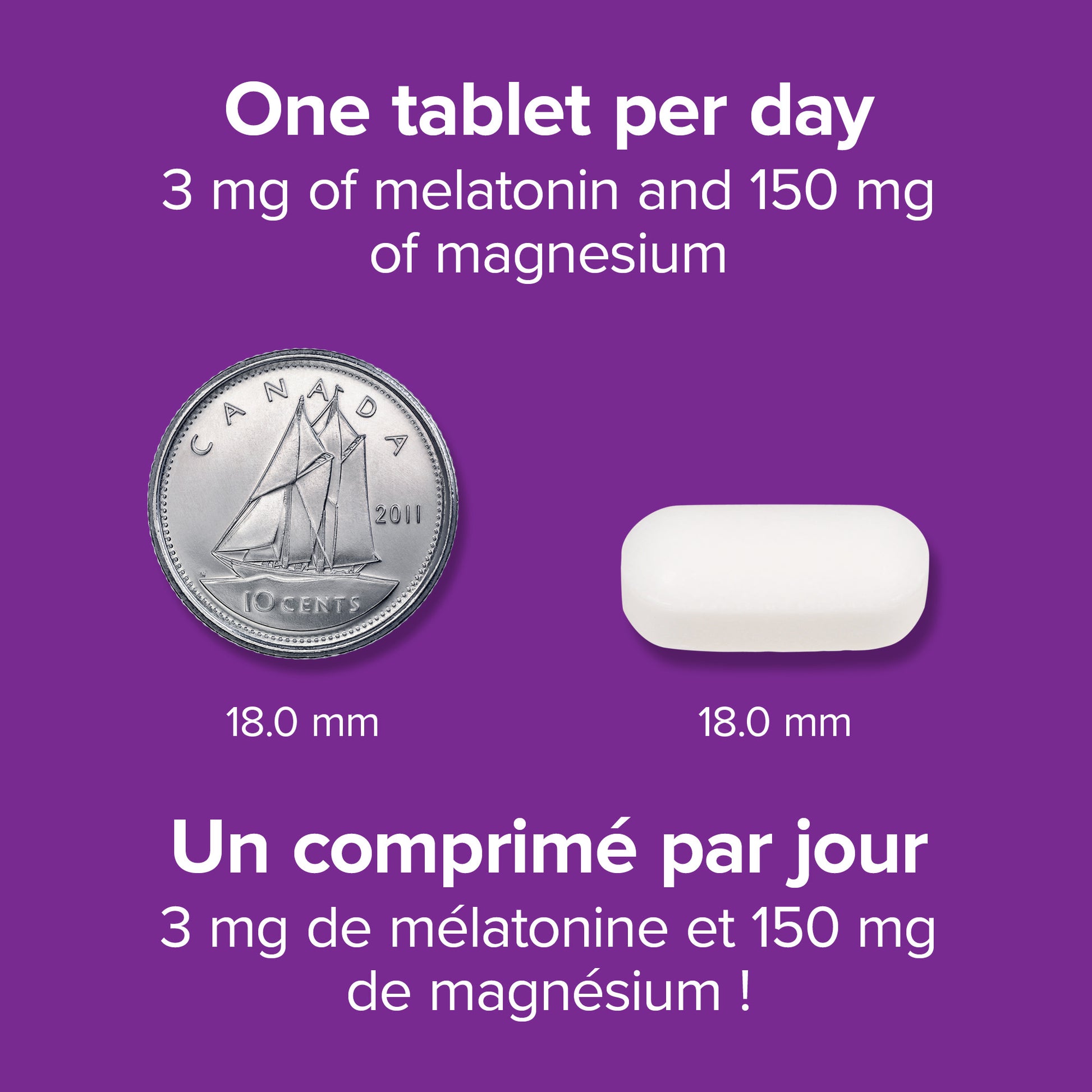 specifications-Mélatonine Magnésium 3/150 mg for Webber Naturals