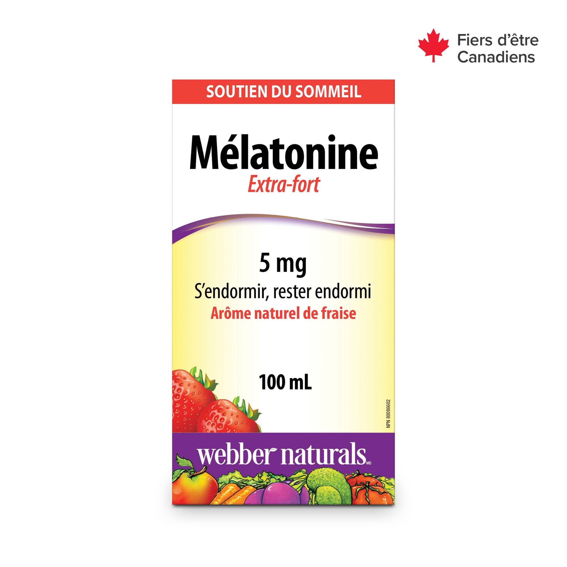 Melatonin Extra Strength 5 mg Natural Strawberry for Webber Naturals|v|hi-res|WN3599