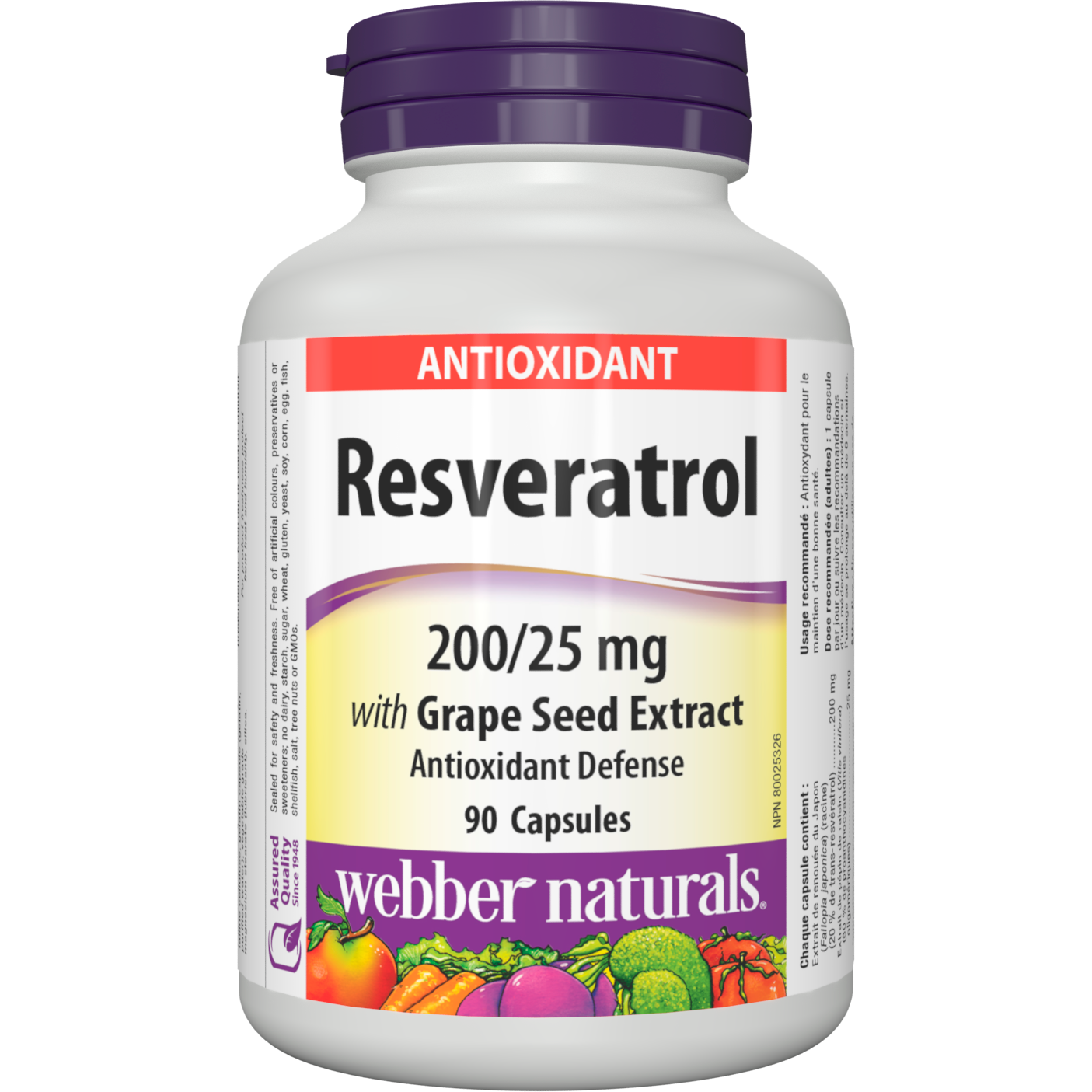 Resveratrol with Grape Seed Extract 200/25 mg for Webber Naturals|v|hi-res|WN3460