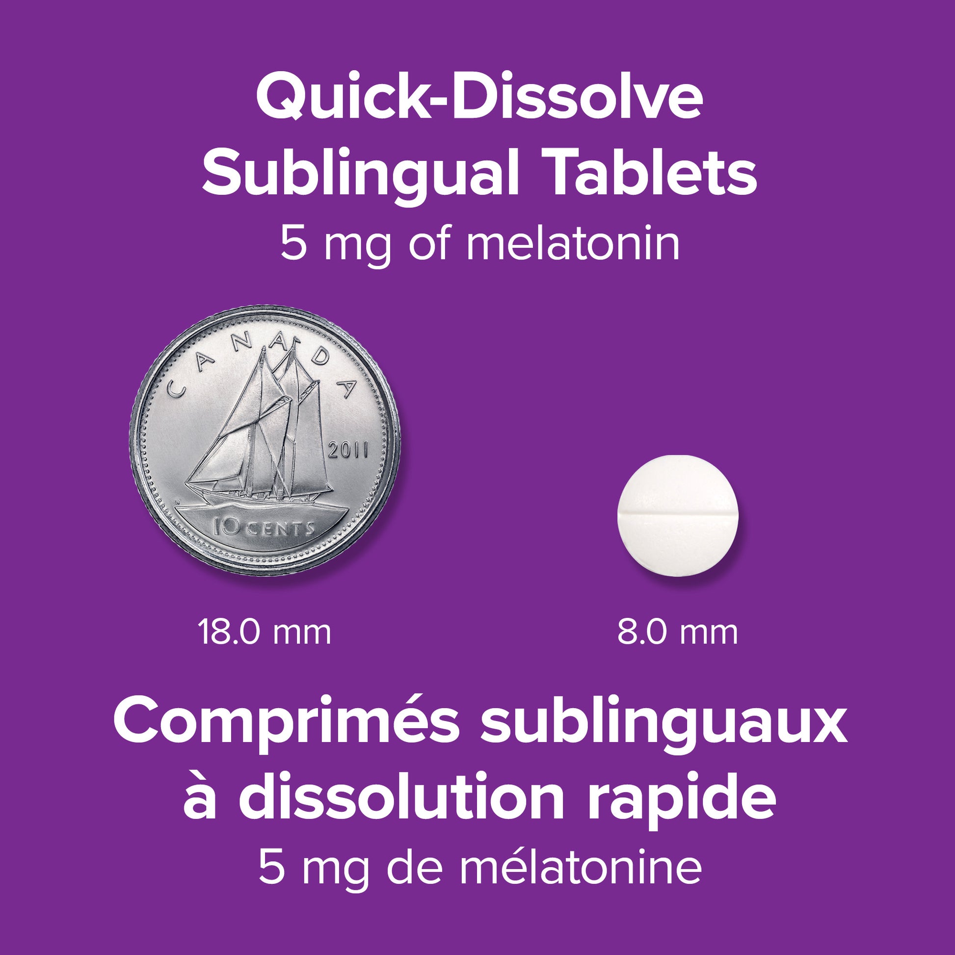 specifications-Mélatonine Ultra-fort Dissolution rapide 5 mg for Webber Naturals