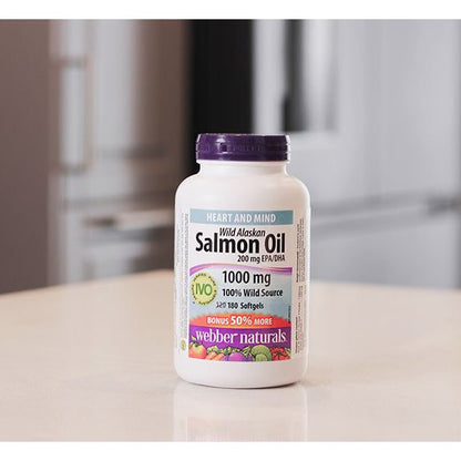 Wild Alaskan Salmon Oil 200 mg EPA/DHA 1000 mg for Webber Naturals|v|hi-res|WN3873