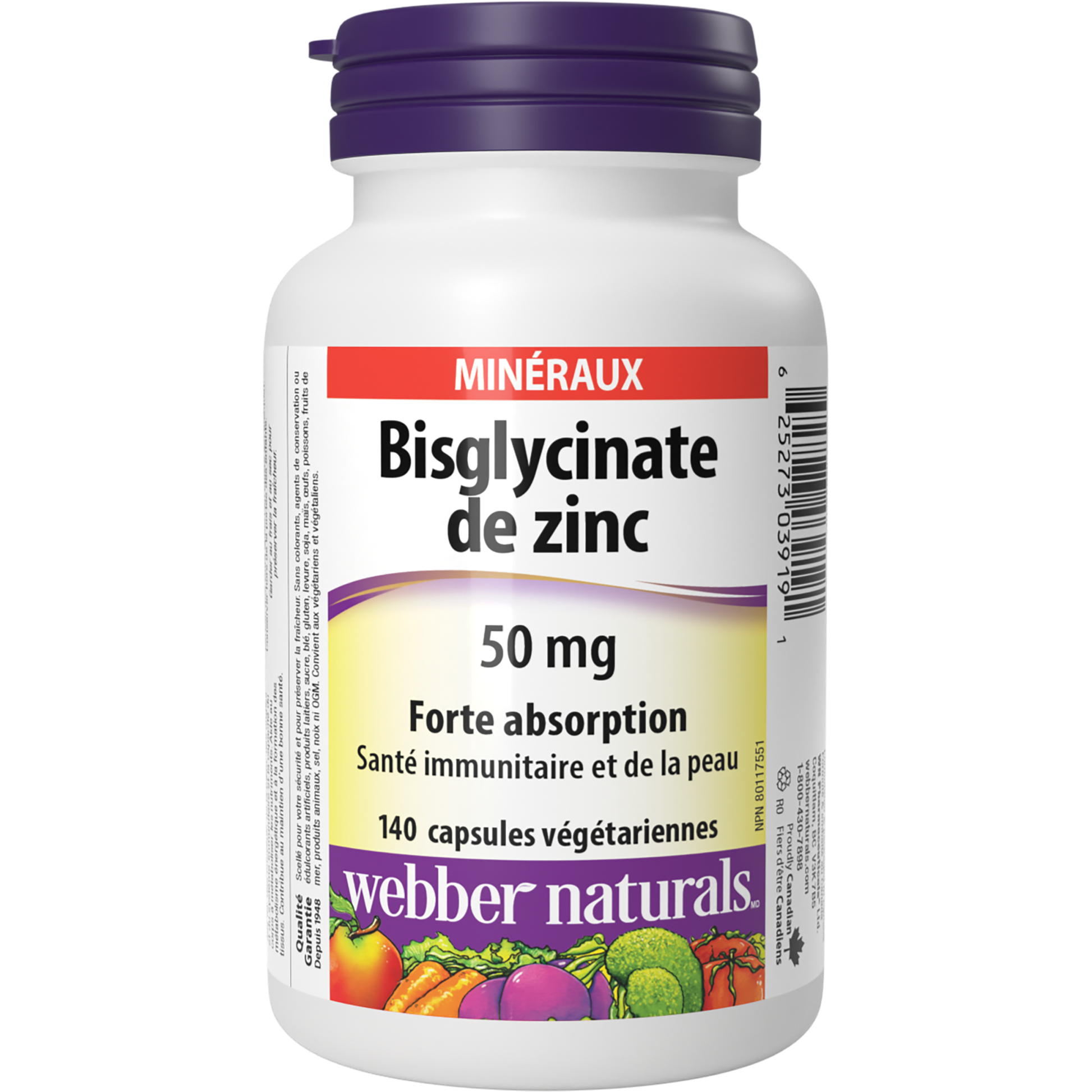 Bisglycinate de zinc 50 mg for Webber Naturals|v|hi-res|WN3919