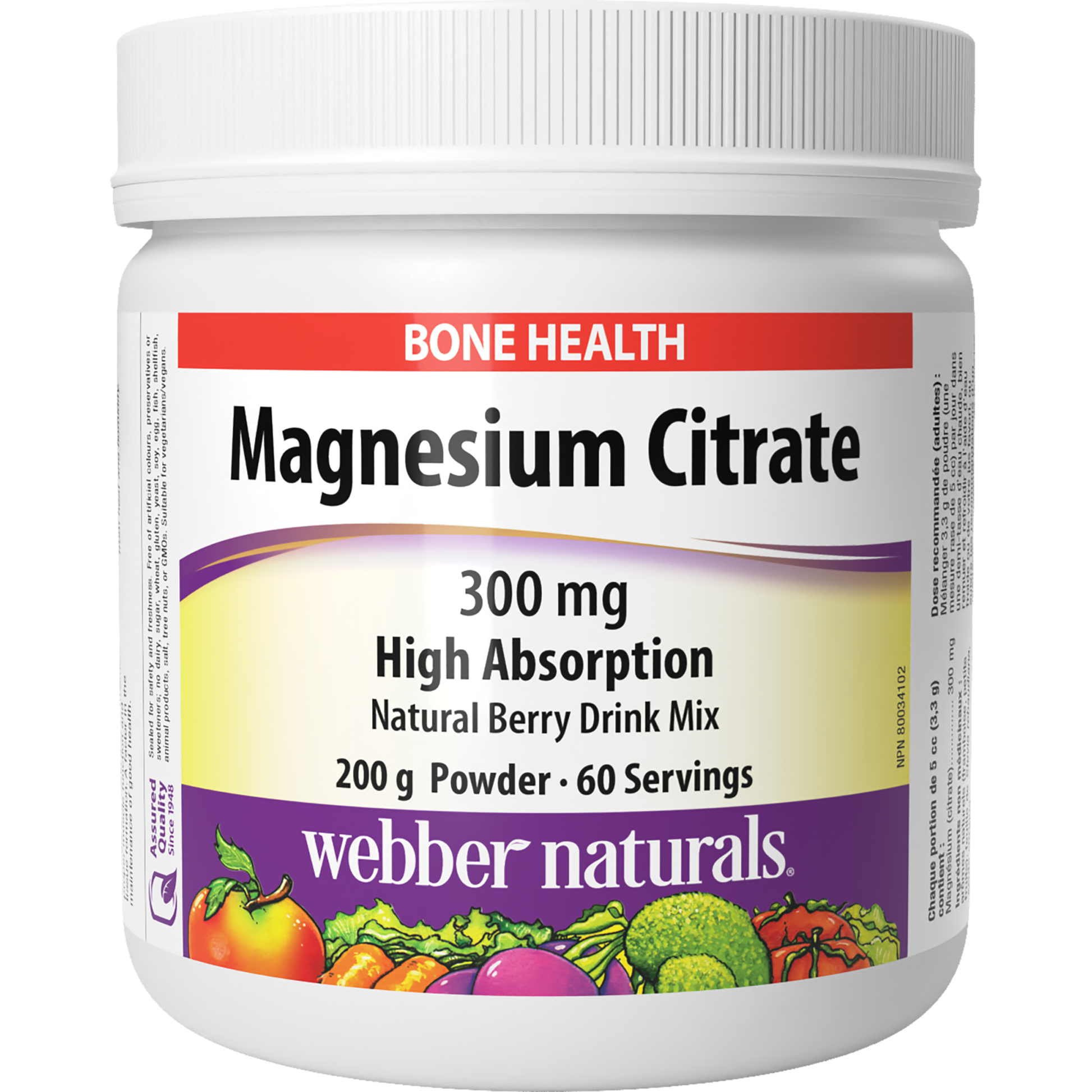 Magnesium Citrate High Absorption 300 mg Natural Berry for Webber Naturals|v|hi-res|WN3169