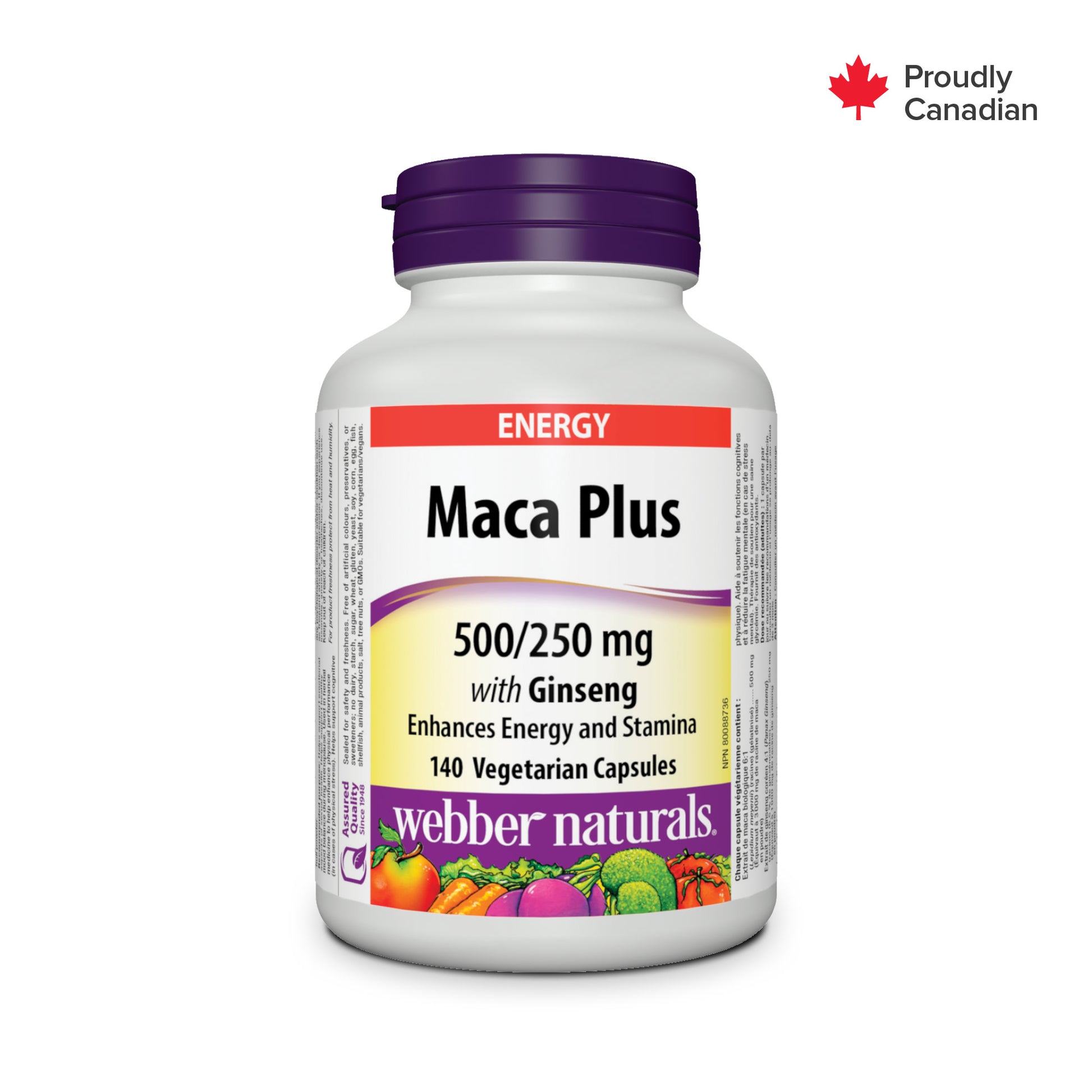 Maca Plus avec ginseng 500/250 mg capsules végétariennes for Webber Naturals|v|hi-res|WN5263