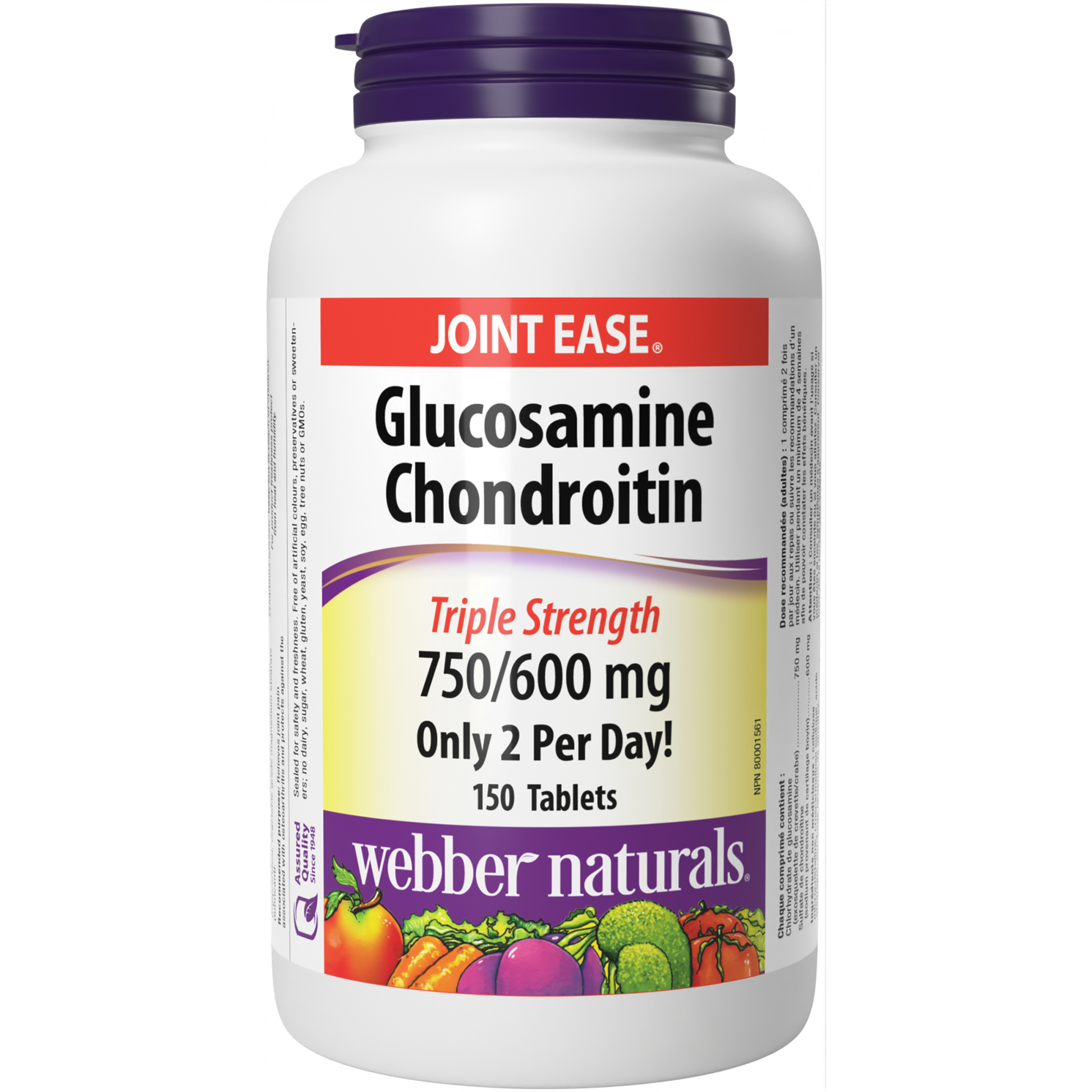 Glucosamine Chondroitin Triple Strength 750/600 mg for Webber Naturals|v|hi-res|WN5070
