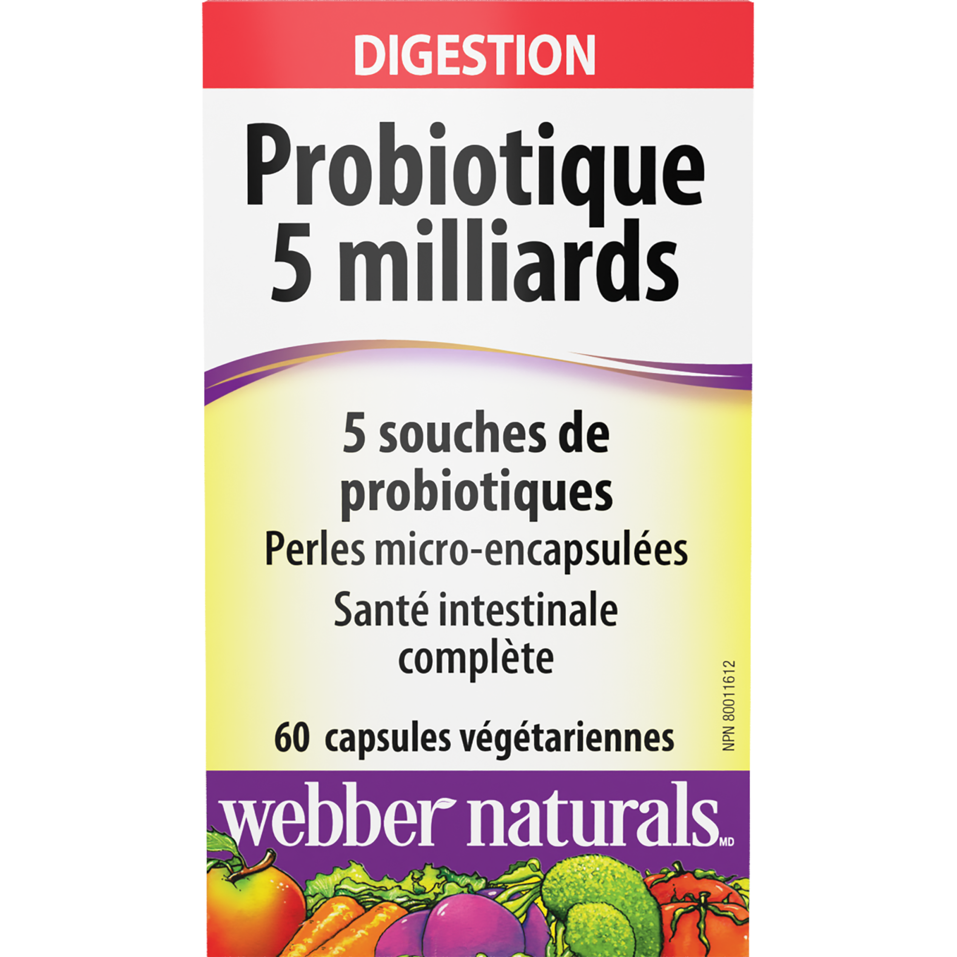 Probiotique 5 milliards 5 souches de probiotiques for Webber Naturals|v|hi-res|WN3214