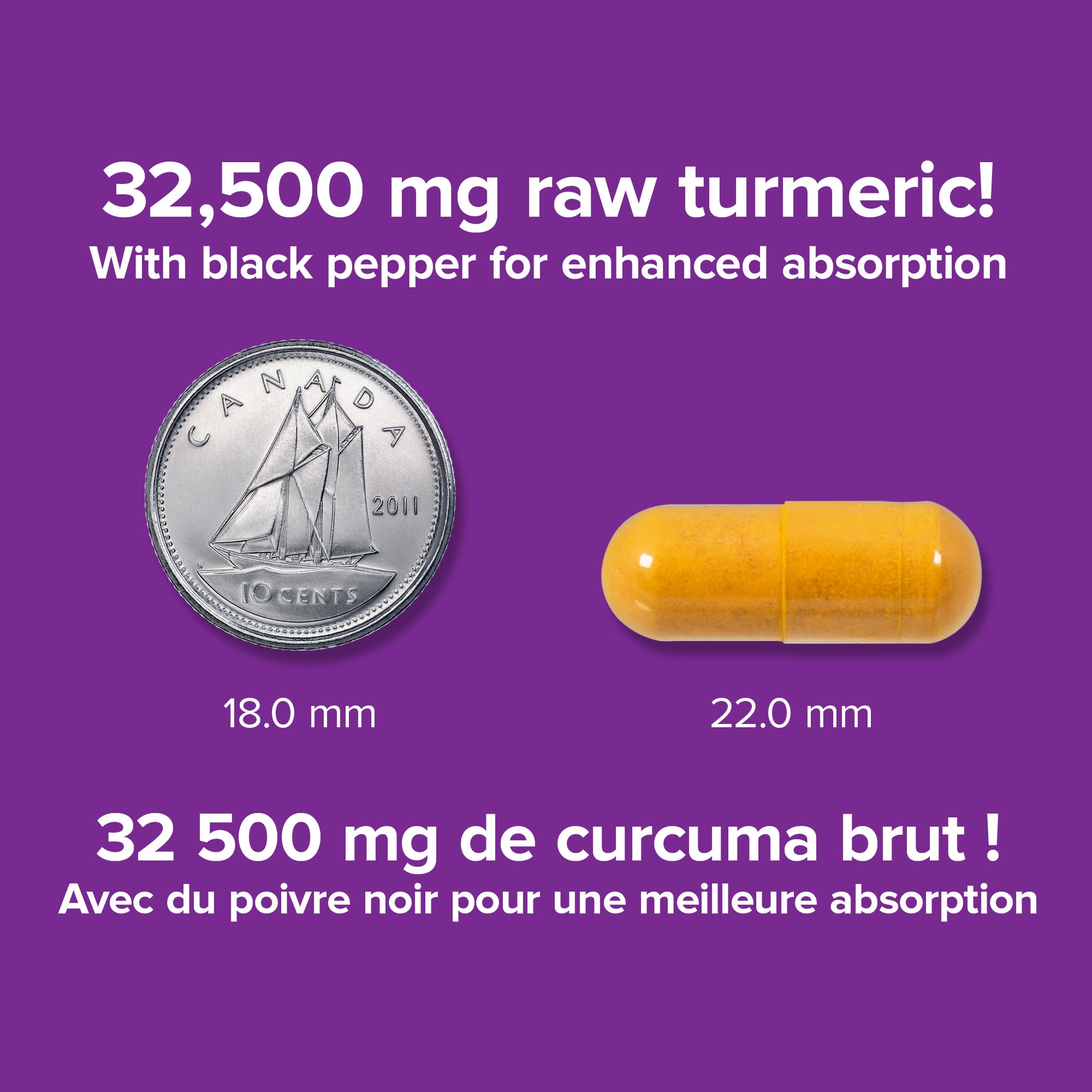 specifications-Curcumine de curcuma Ultra-fort 32 500 mg (plante brute) for Webber Naturals