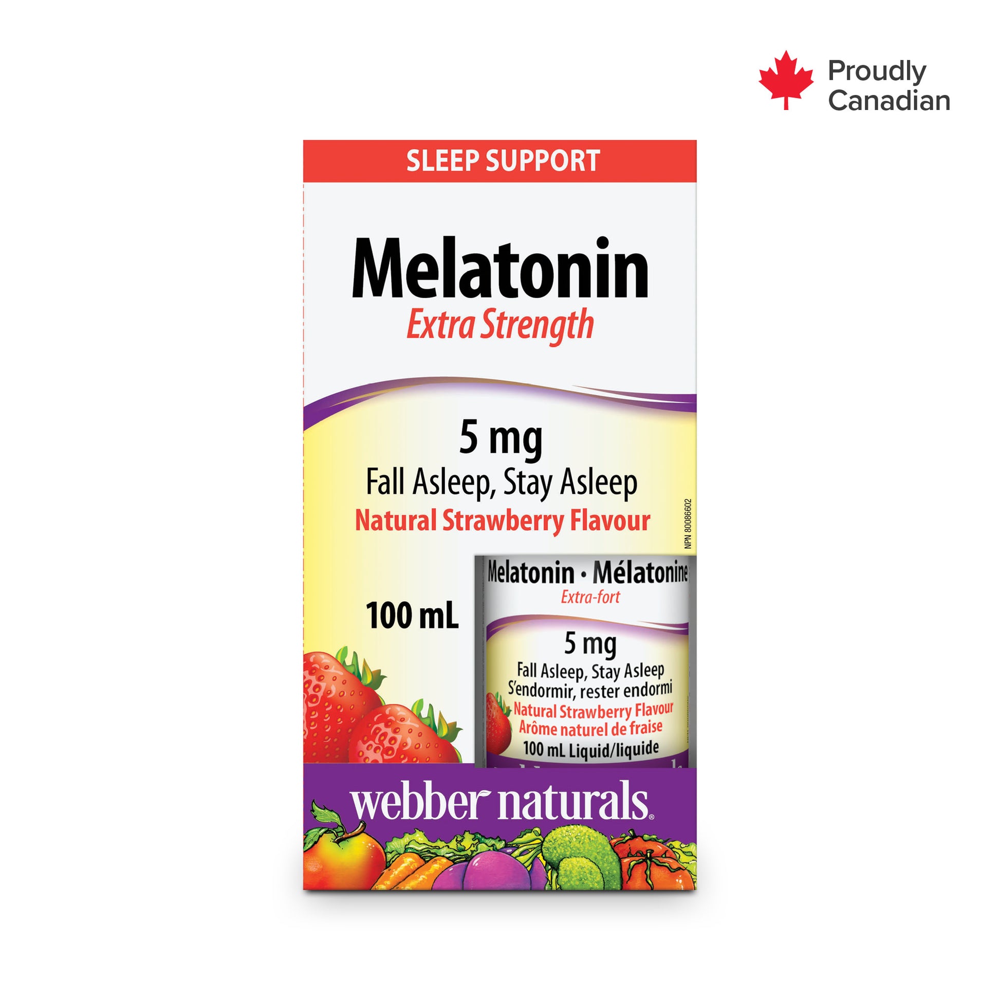 Melatonin Extra Strength 5 mg Natural Strawberry for Webber Naturals|v|hi-res|WN3599