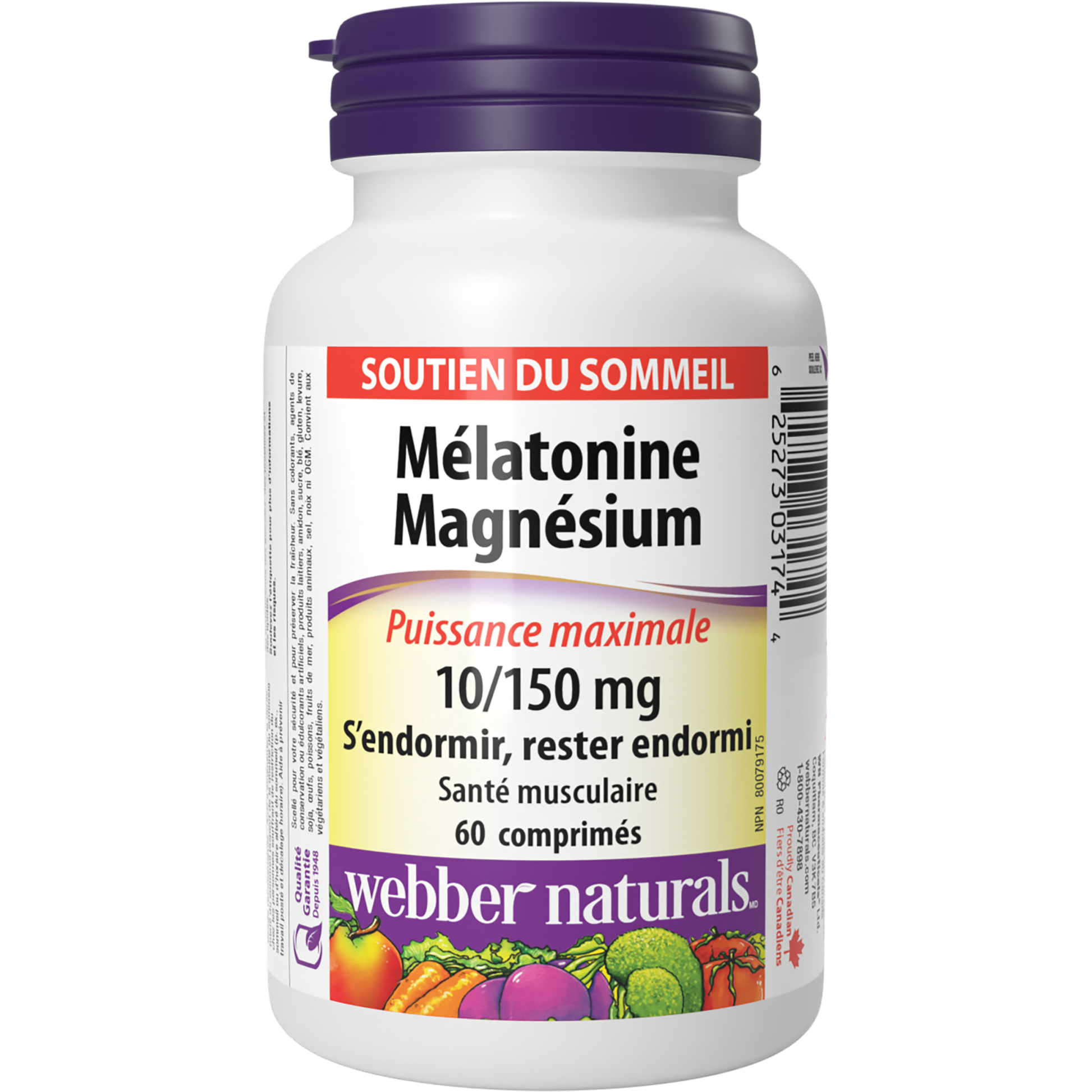 Mélatonine Magnésium Puissance maximale 10/150 mg for Webber Naturals|v|hi-res|WN3174