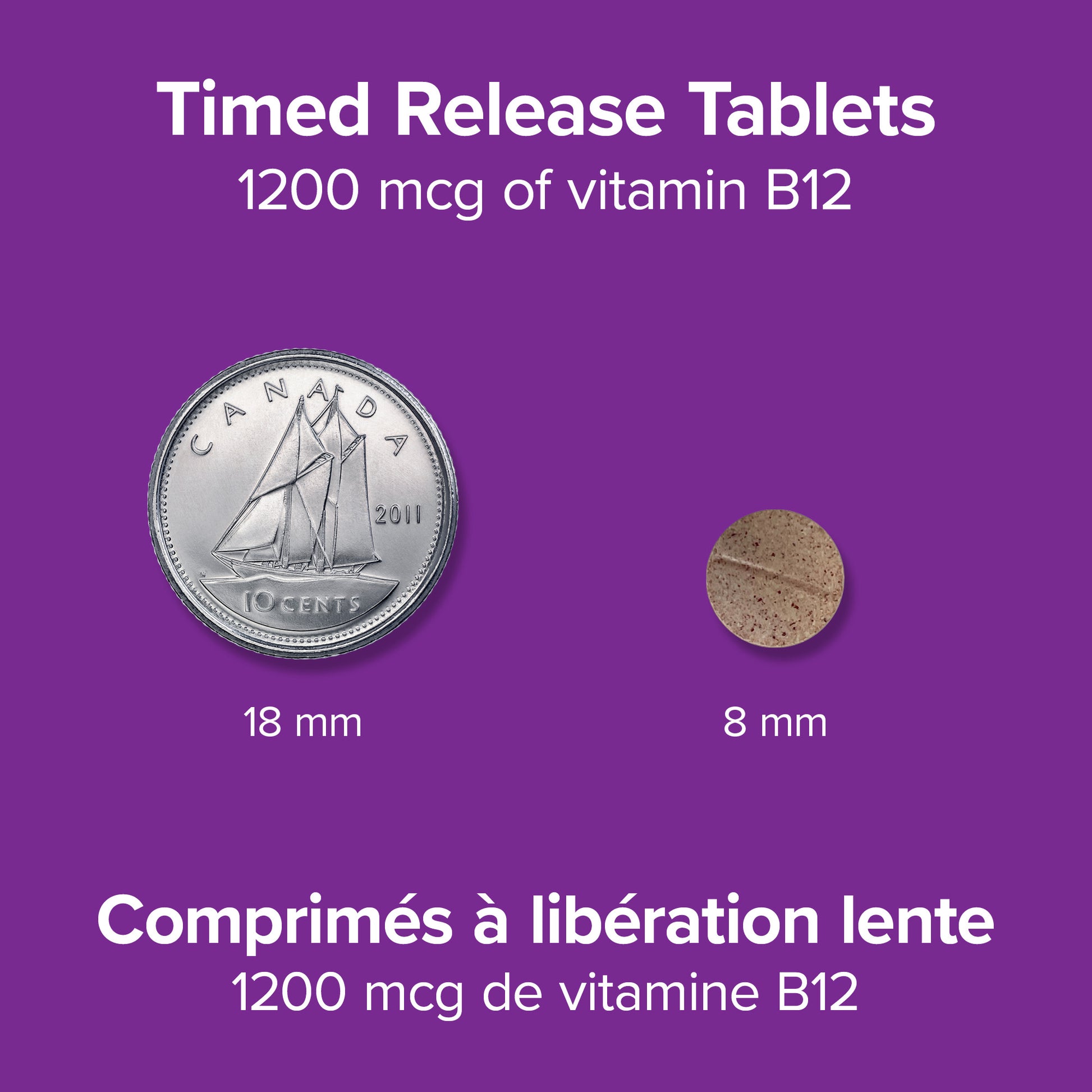 specifications-Vitamine B12 à libération lente for Webber Naturals