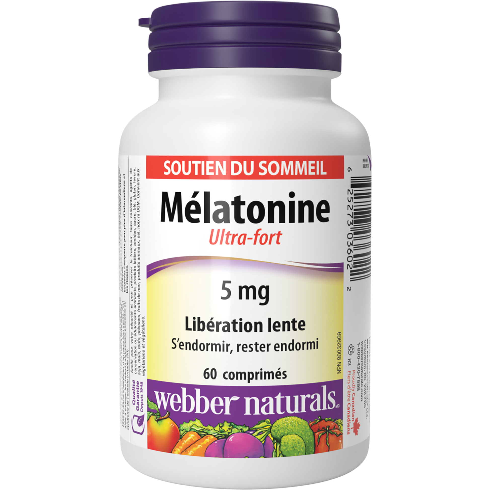 Mélatonine Ultra-Fort Libération lente 5 mg for Webber Naturals|v|hi-res|WN3602