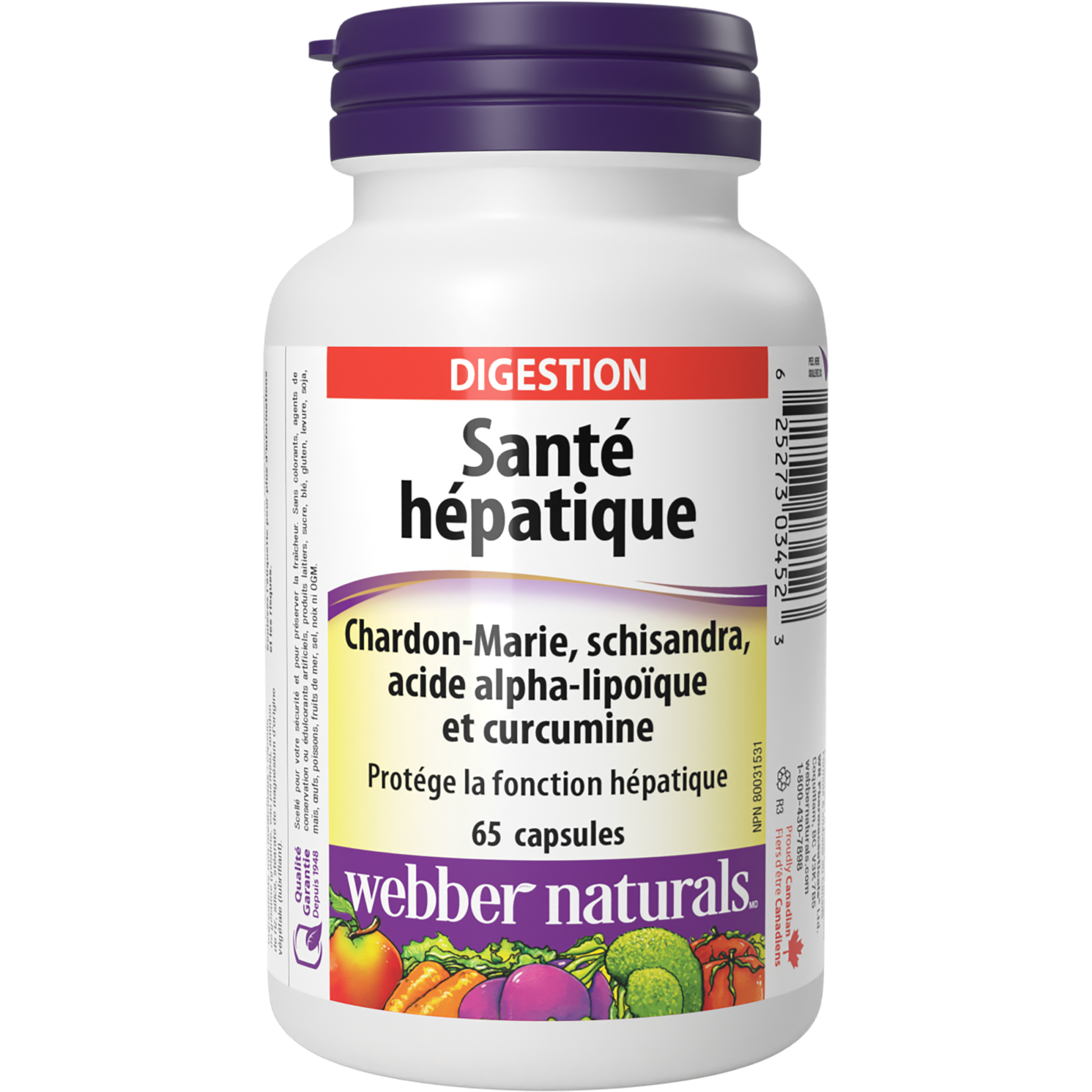 Santé hépatique Chardon-Marie, schisandra, acide alpha-lipoïque et curcumine for Webber Naturals|v|hi-res|WN3452