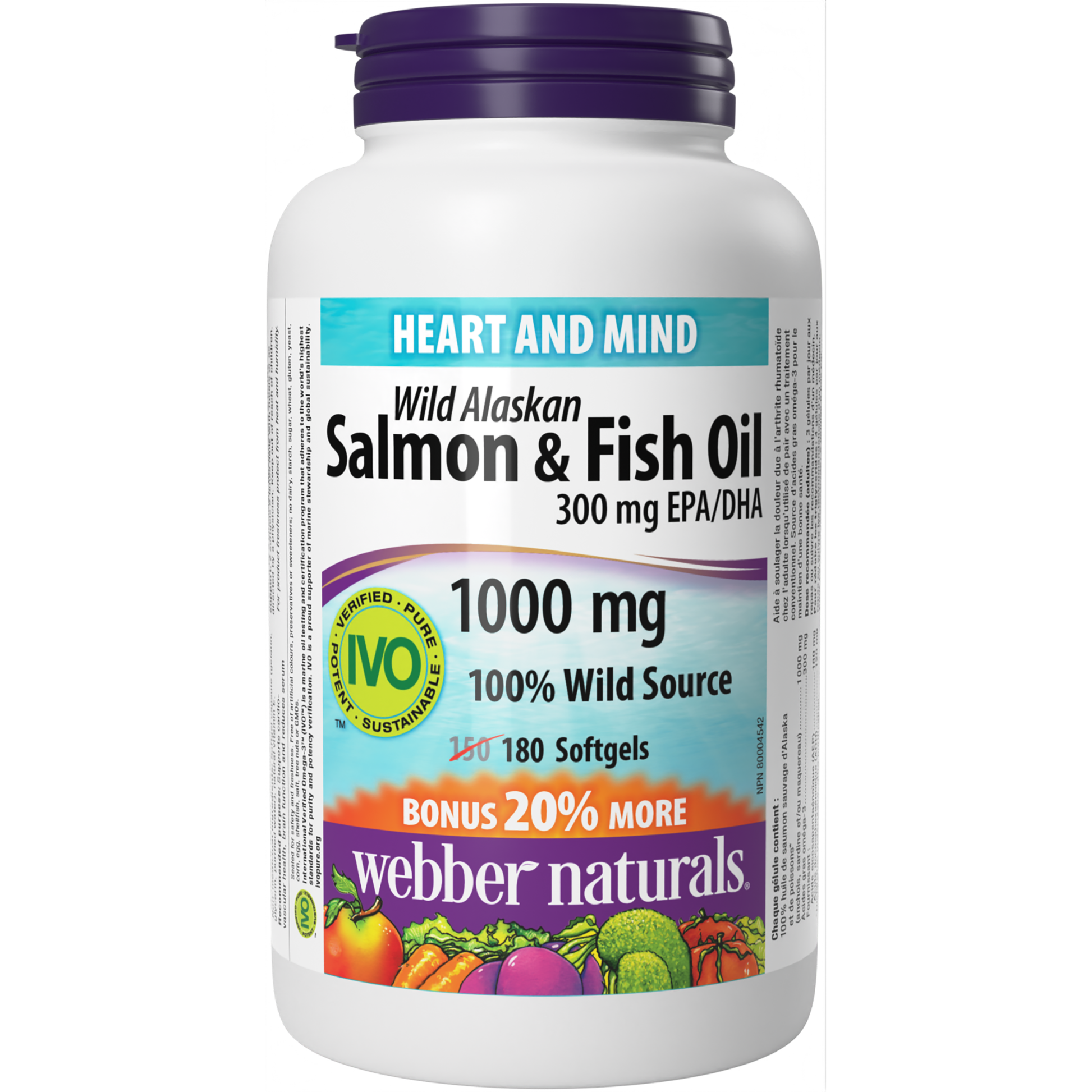 Wild Alaskan Salmon & Fish Oil 300 mg EPA/DHA 1000 mg for Webber Naturals|v|hi-res|WN3878