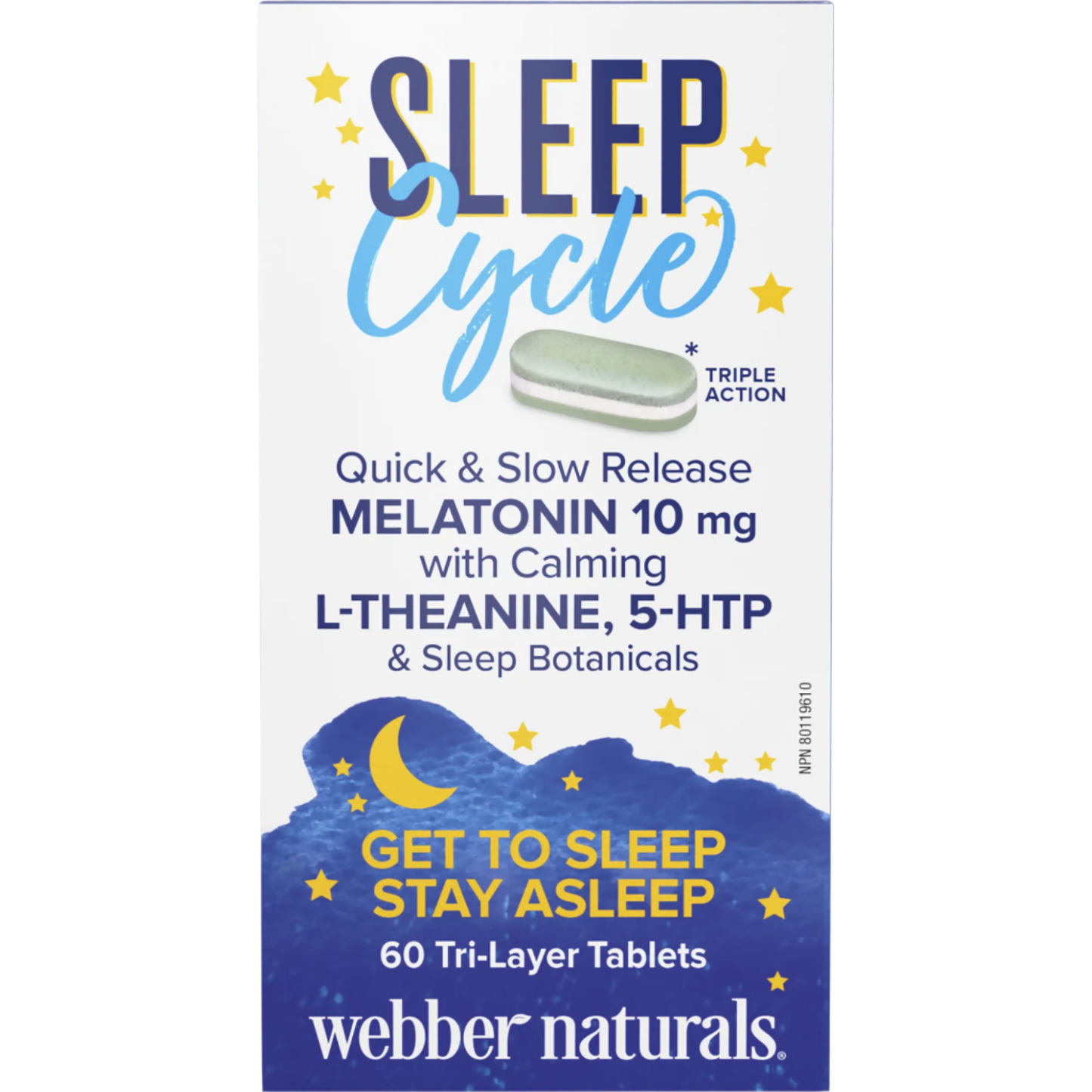 Sleep Cycle Melatonin with L-Theanine, 5-HTP & Sleep Botanicals for Webber Naturals|v|hi-res|WN3921