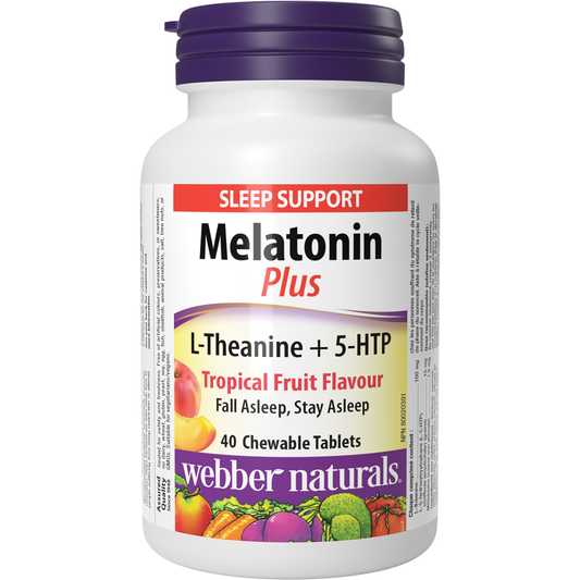 Melatonin Plus L-Theanine + 5-HTP Tropical Fruit Flavour for Webber Naturals|v|hi-res|WN3486