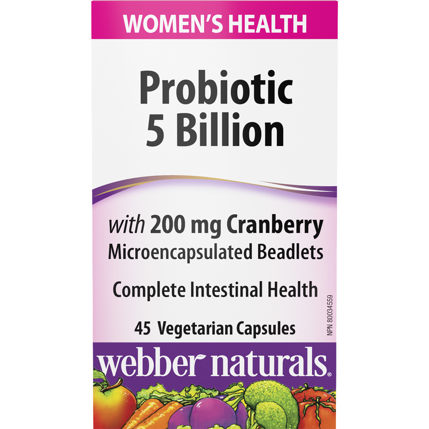 Probiotic 5 Billion with 200 mg Cranberry for Webber Naturals|v|hi-res|WN3213