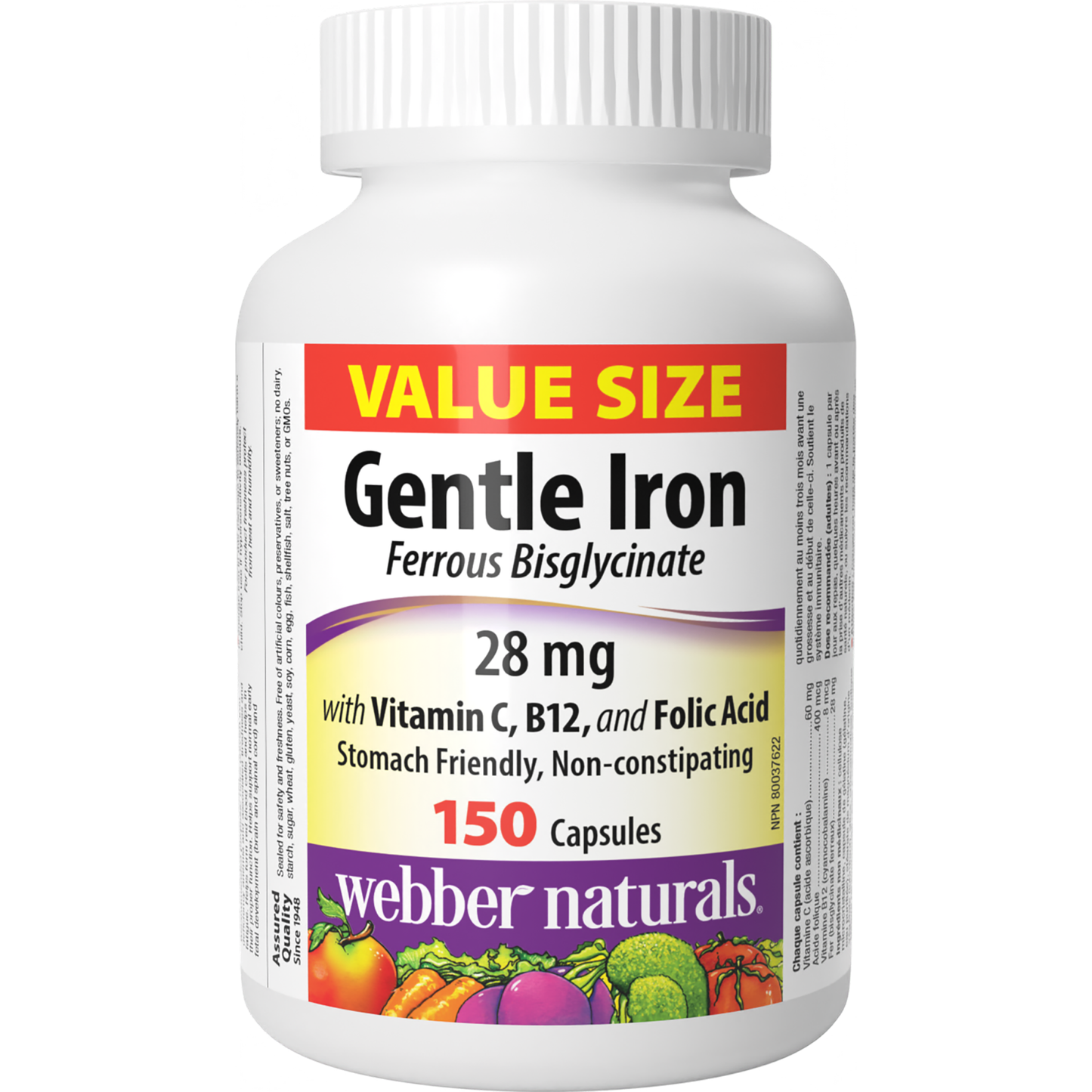 Gentle Iron with Vitamin C, B12, and Folic Acid for Webber Naturals|v|hi-res|WN3923