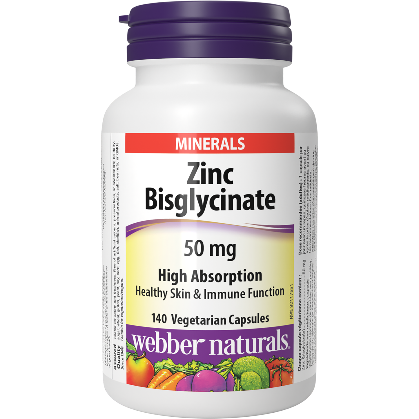 Zinc Bisglycinate 50 mg for Webber Naturals|v|hi-res|WN3919