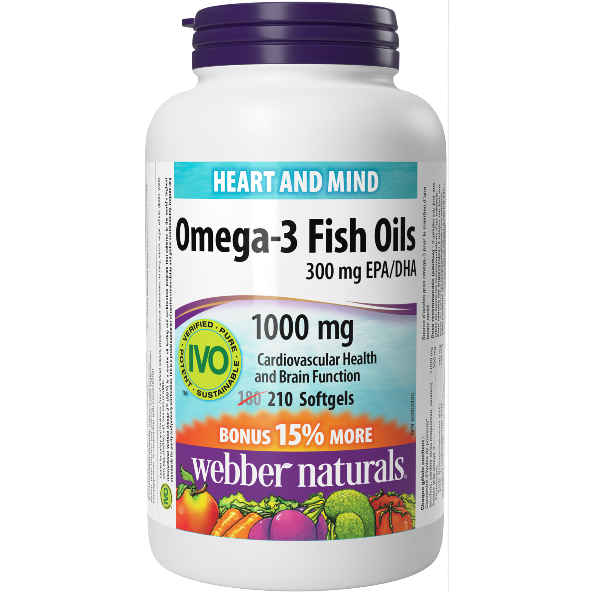 Omega-3 Fish Oils 1000 mg Softgels Webber Naturals