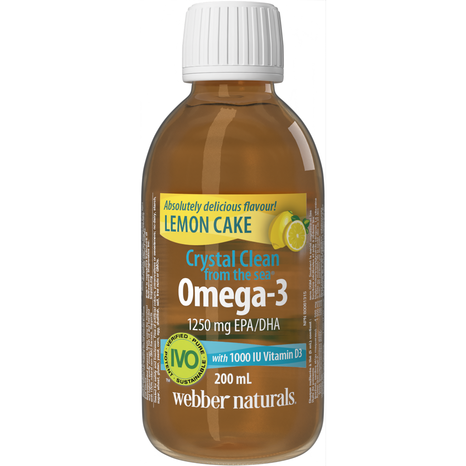 Crystal Clean from the sea® Omega-3 with 1000 IU Vitamin D3 1250 mg EPA/DHA Lemon Cake for Webber Naturals|v|hi-res|WN3496