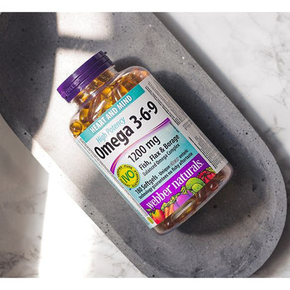 Omega 3-6-9 High Potency Fish, Flax & Borage 1200 mg for Webber Naturals|v|hi-res|WN3477