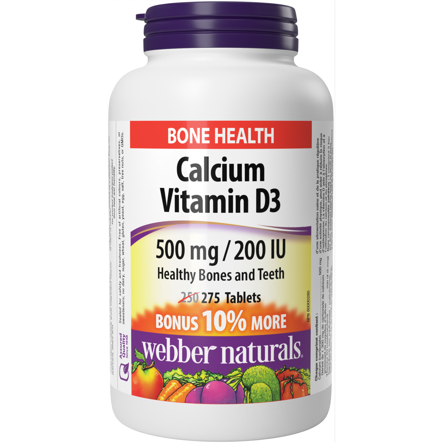 Calcium Vitamin D3 500 mg/200 IU for Webber Naturals|v|hi-res|WN3874