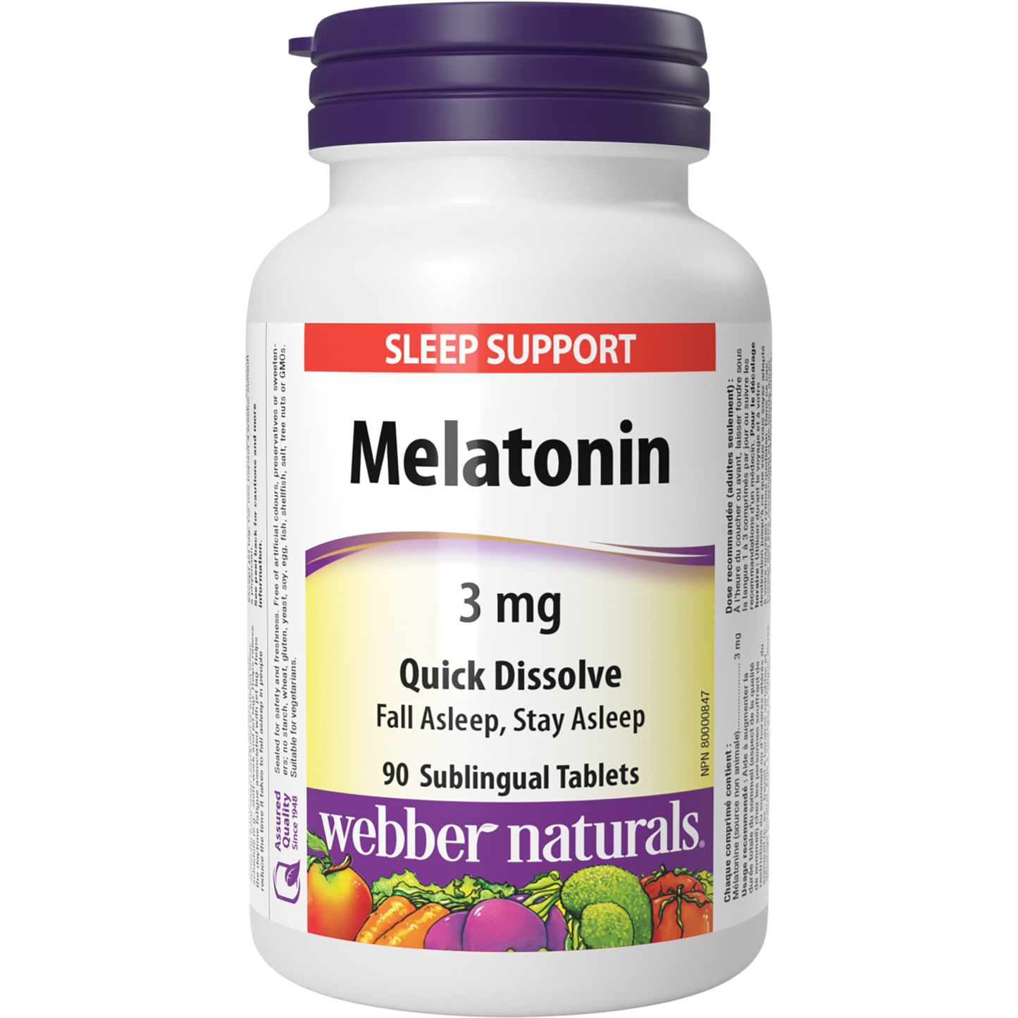 Melatonin Quick Dissolve 3 mg for Webber Naturals|v|hi-res|WN3600