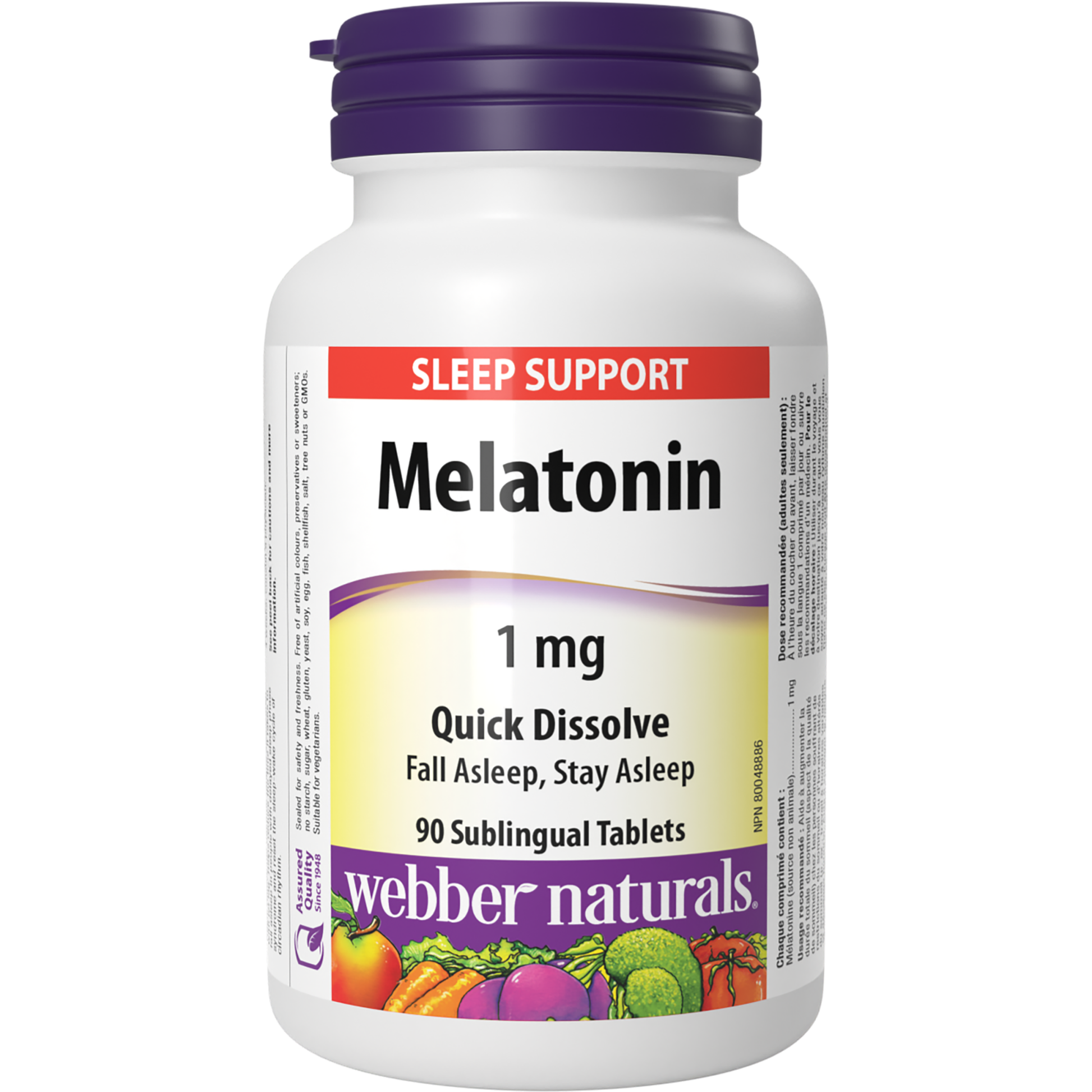 Melatonin Quick Dissolve 1 mg for Webber Naturals|v|hi-res|WN3604