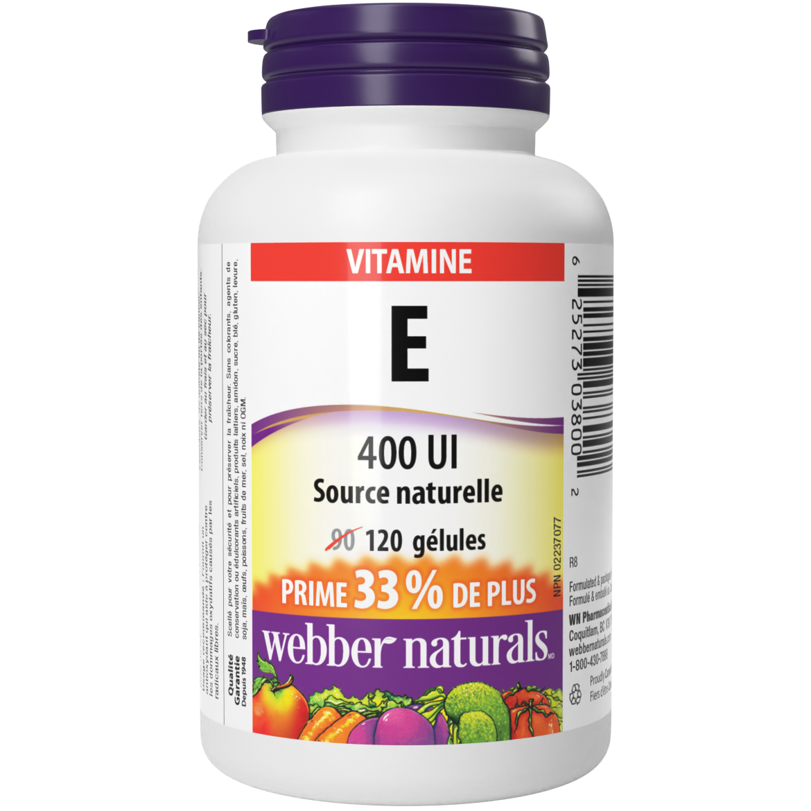 Vitamine E 400 UI - Naturelle