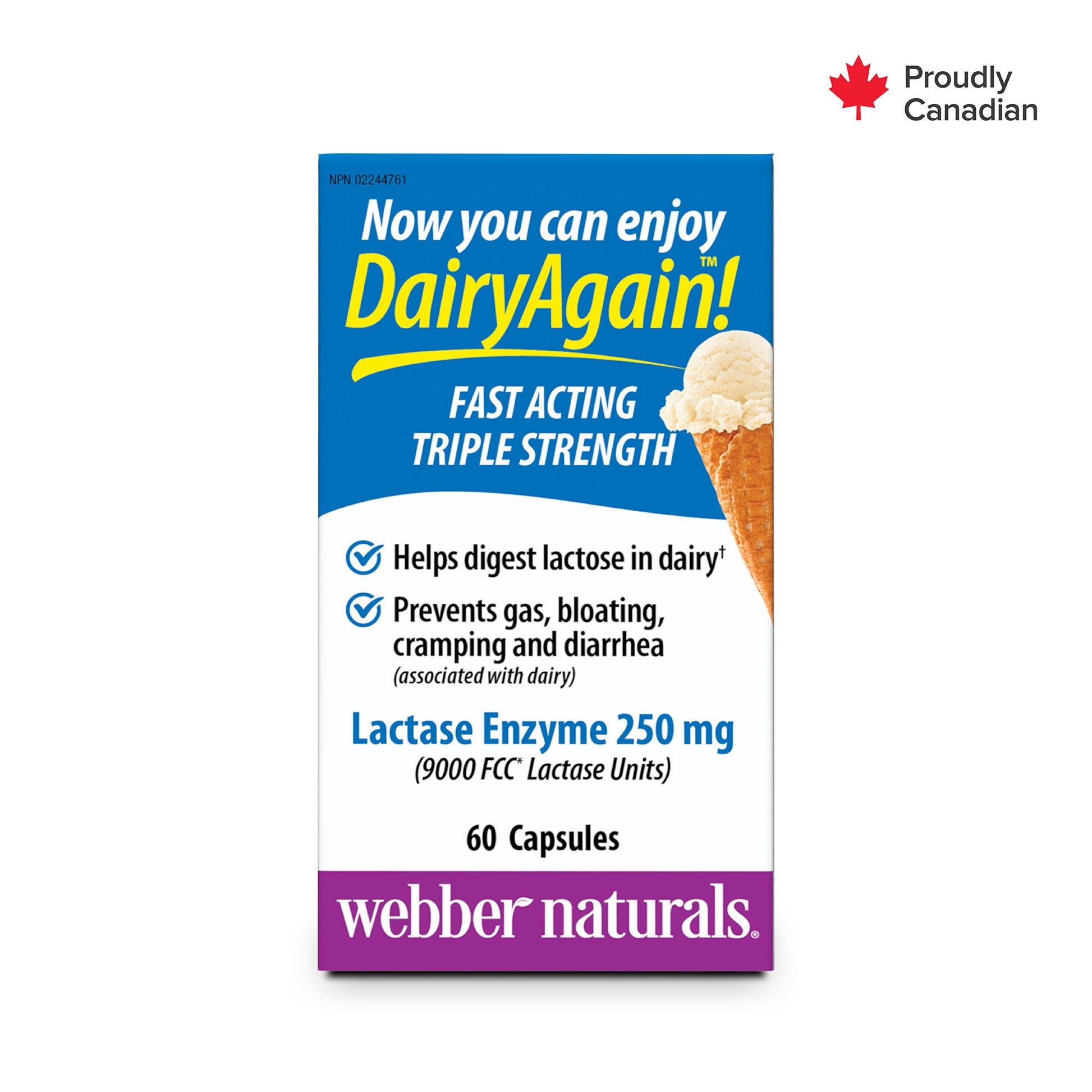 Dairy Again!™ Lactase Enzyme 250 mg for Webber Naturals|v|hi-res|WN3209