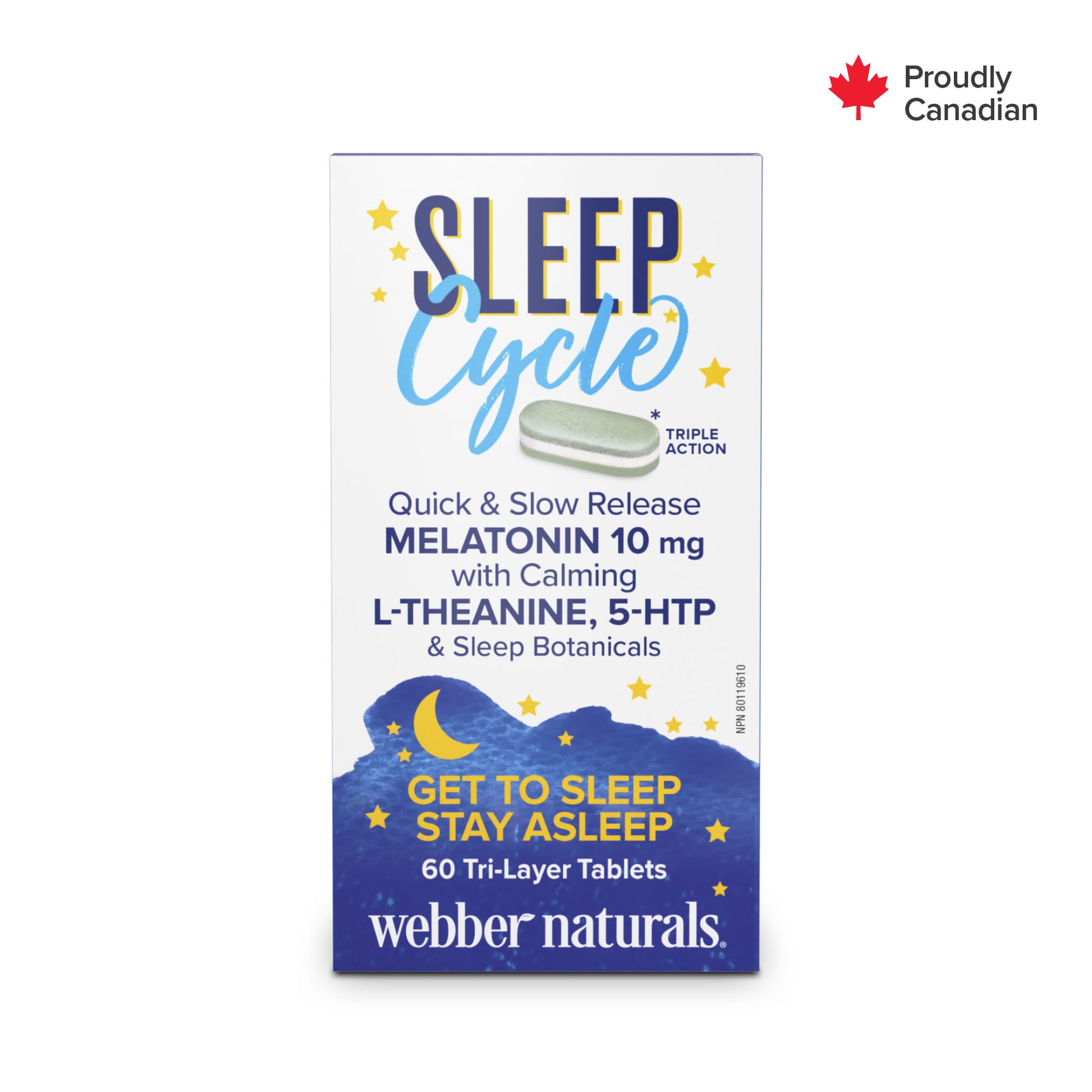 Cycle veille-sommeil Mélatonine avec L-théanine, 5-HTP et plantes aide-sommeil  for Webber Naturals|v|hi-res|WN3921