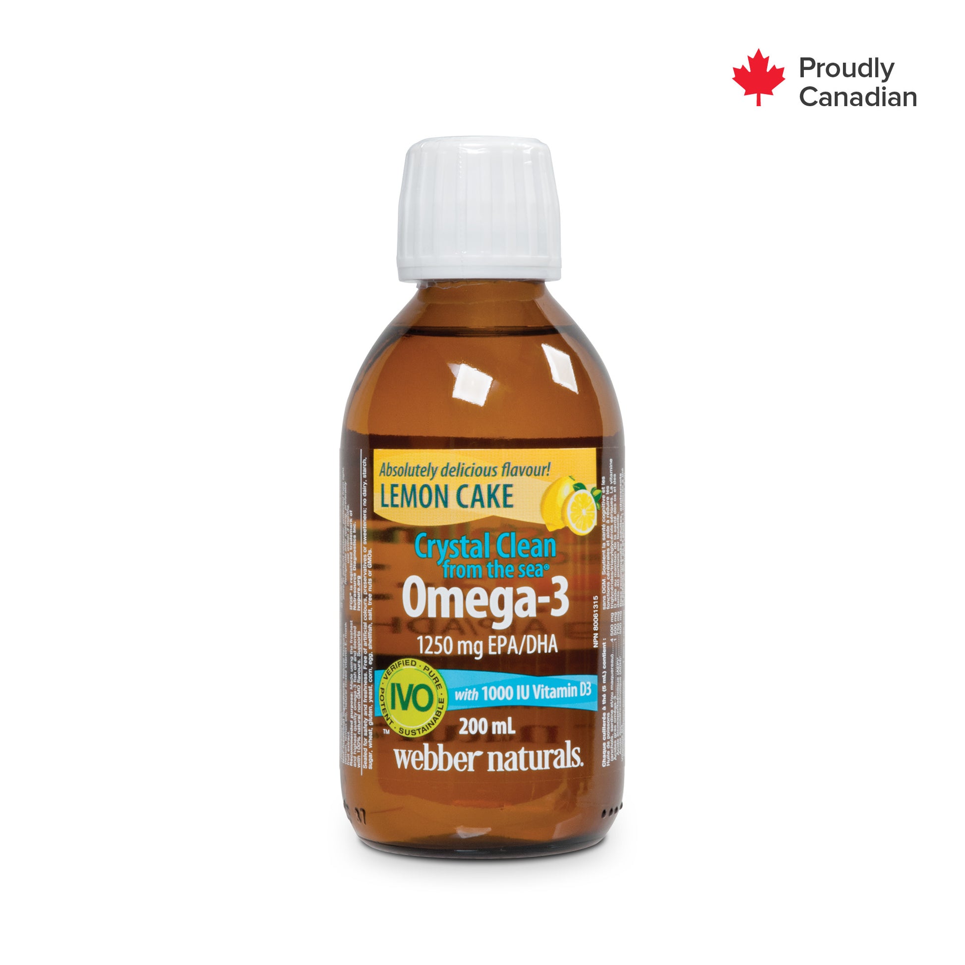 Crystal Clean from the sea® Omega-3 with 1000 IU Vitamin D3 1250 mg EPA/DHA Lemon Cake for Webber Naturals|v|hi-res|WN3496