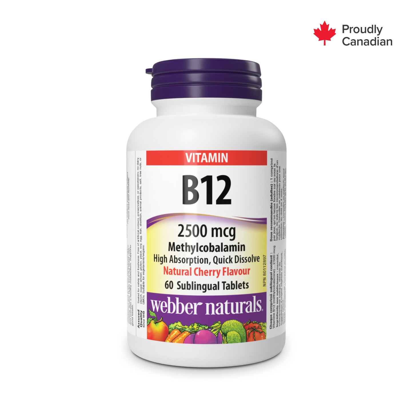 Vitamine B12 Méthylcobalamine 2 500 mcg for Webber Naturals|v|hi-res|WN3926